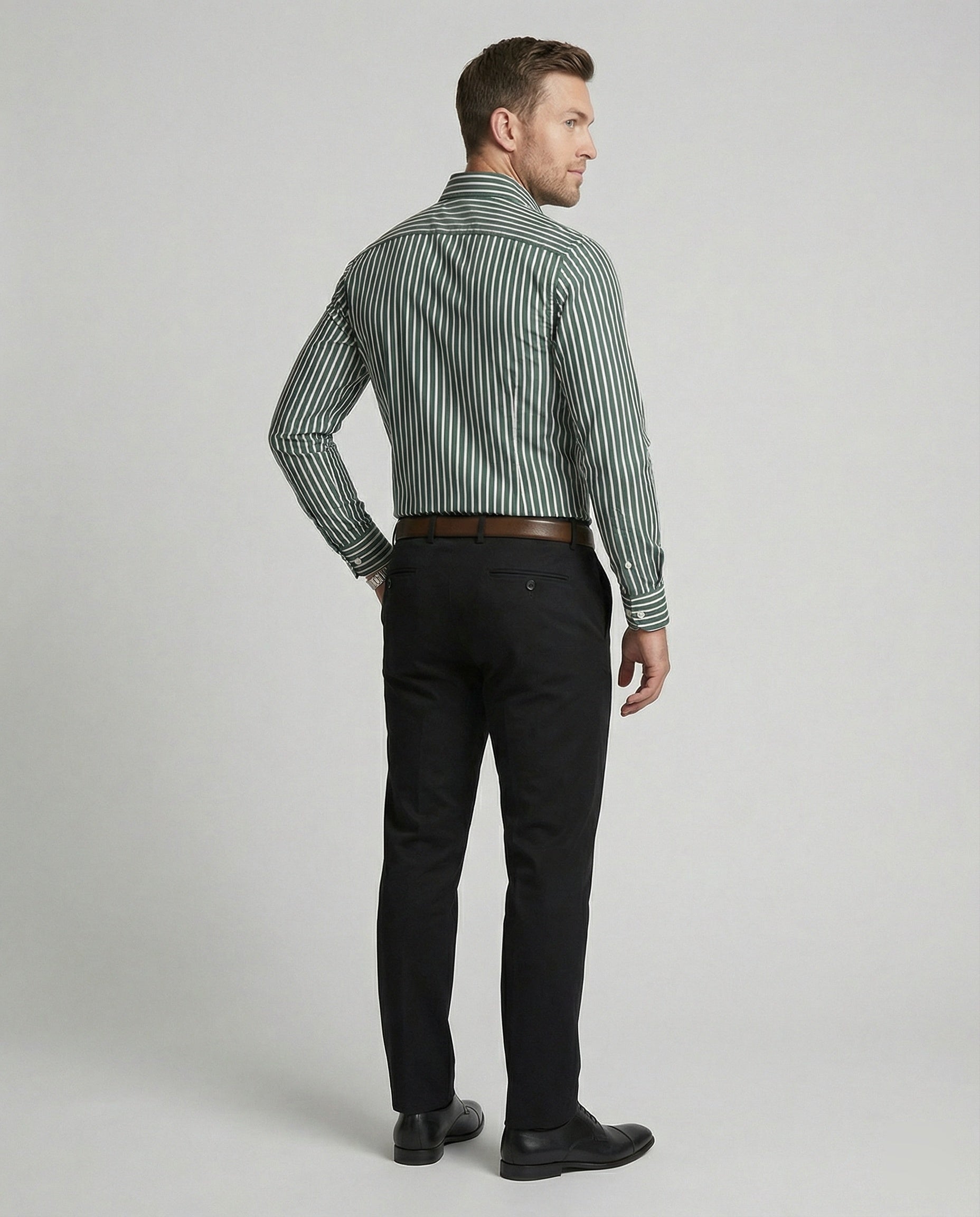Men's Business Shirt Striped Kent Collar