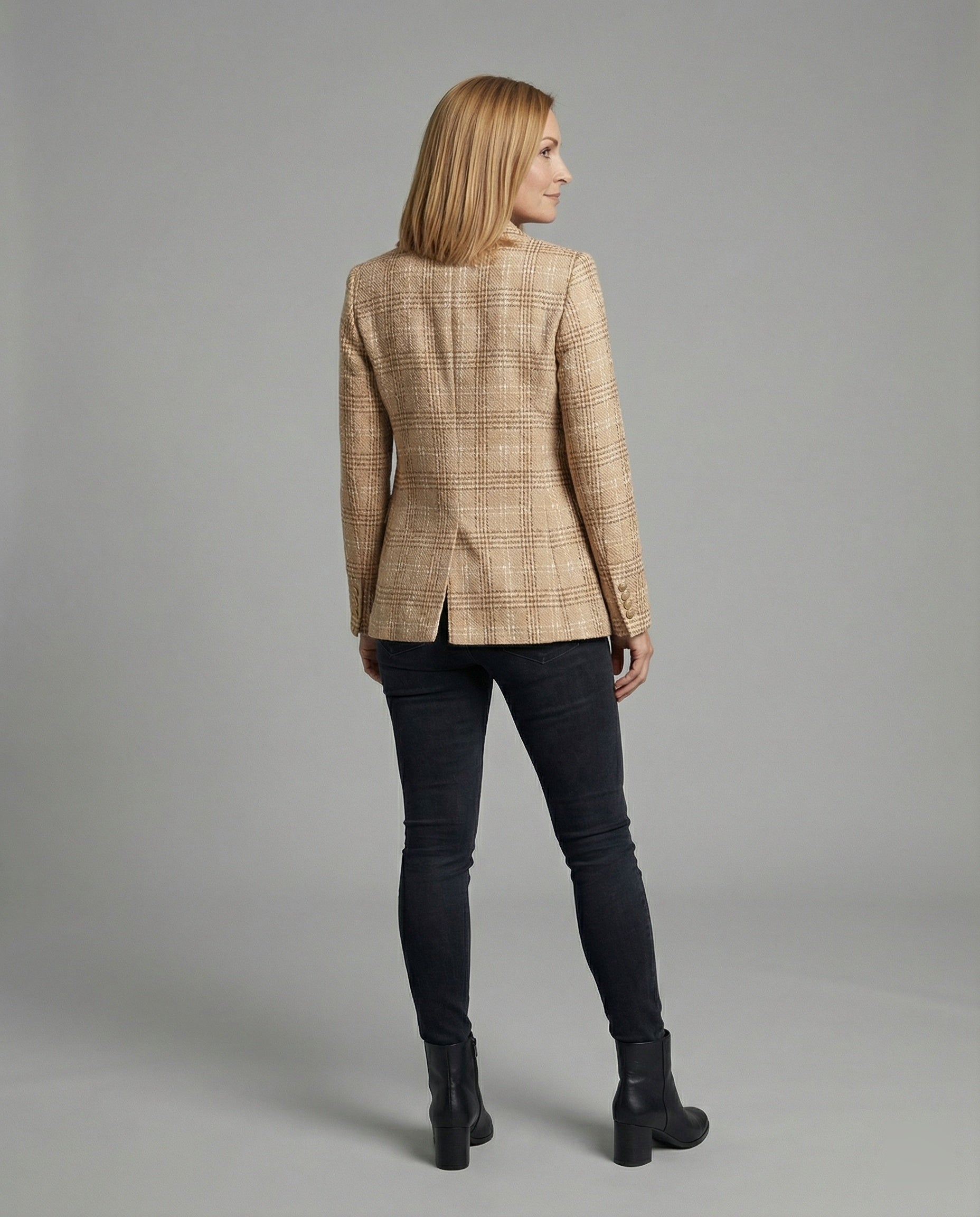 Women's Blazer Tweed Double Breasted