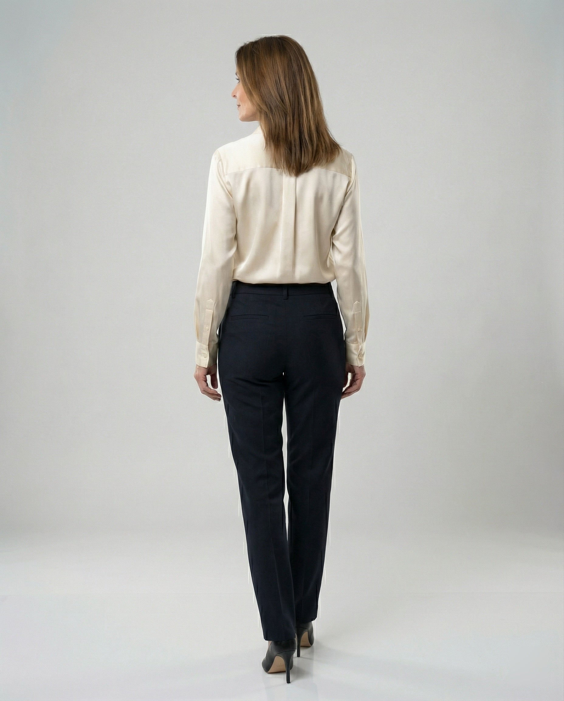 Ladies satin blouse with a loose fit