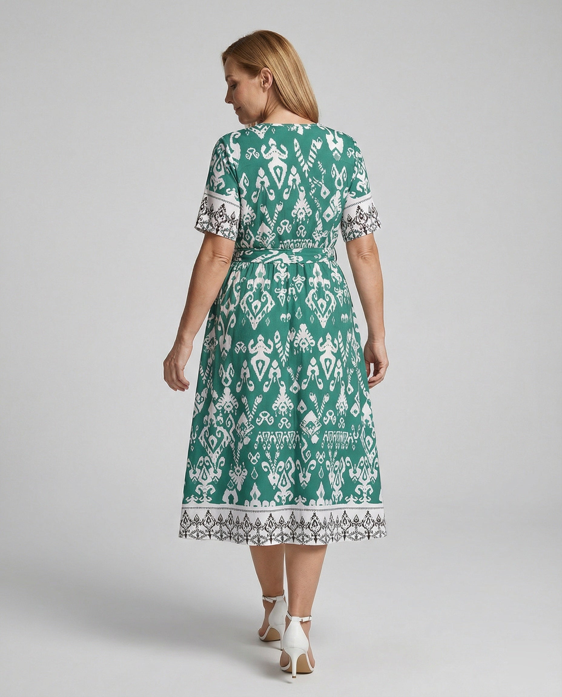 Women Midi Dress Wrap Dress A-Line with Belt
