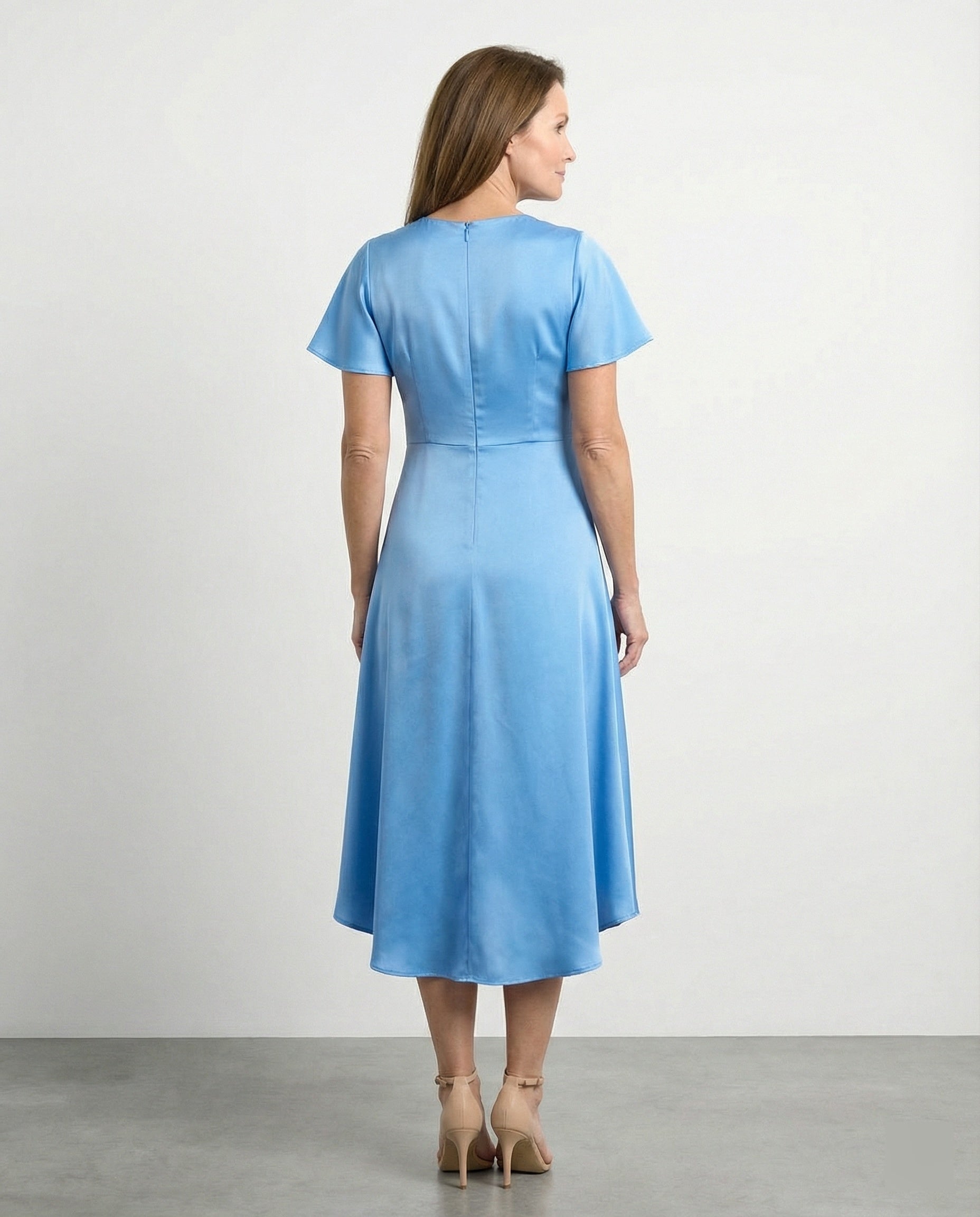 Ladies midi dress elegant wrap look
