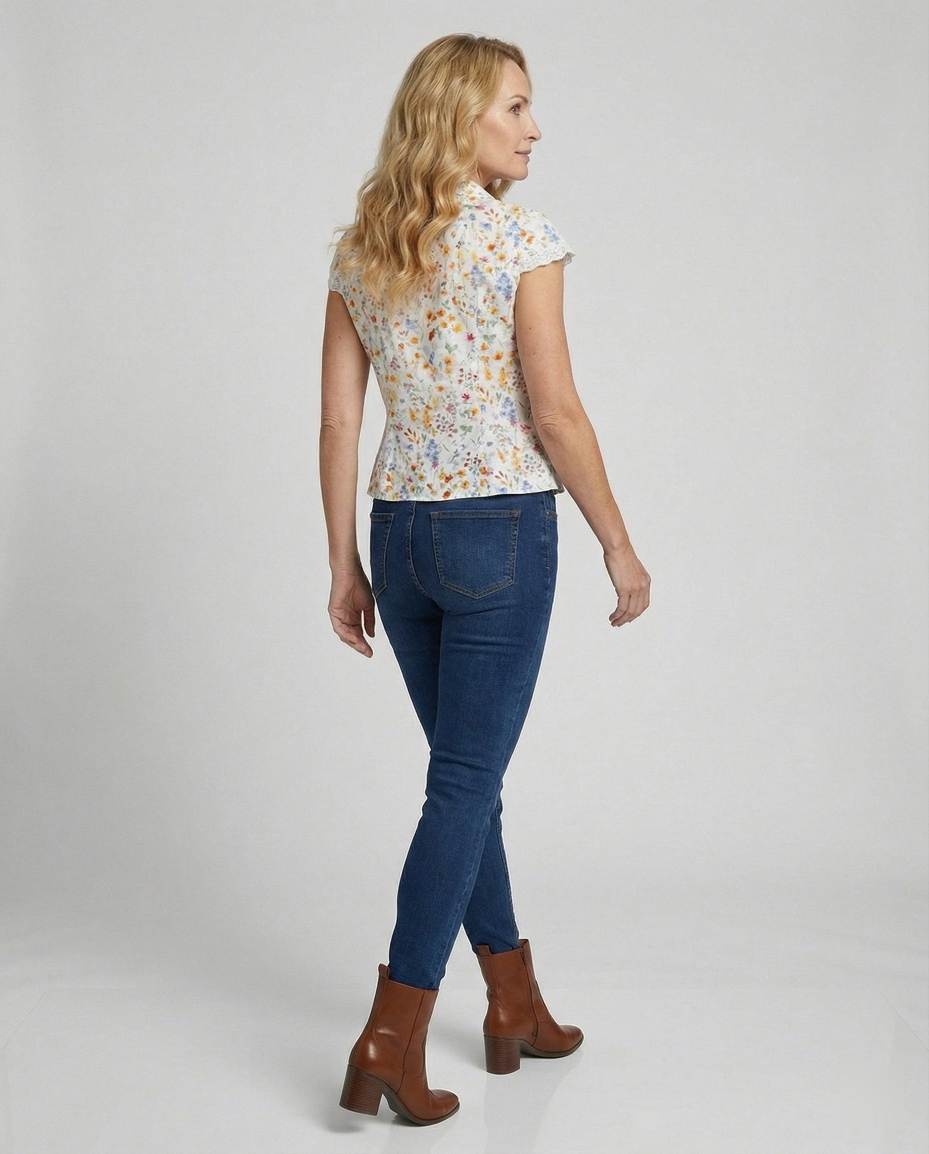 Ladies Blouse Top Lace Short Sleeve