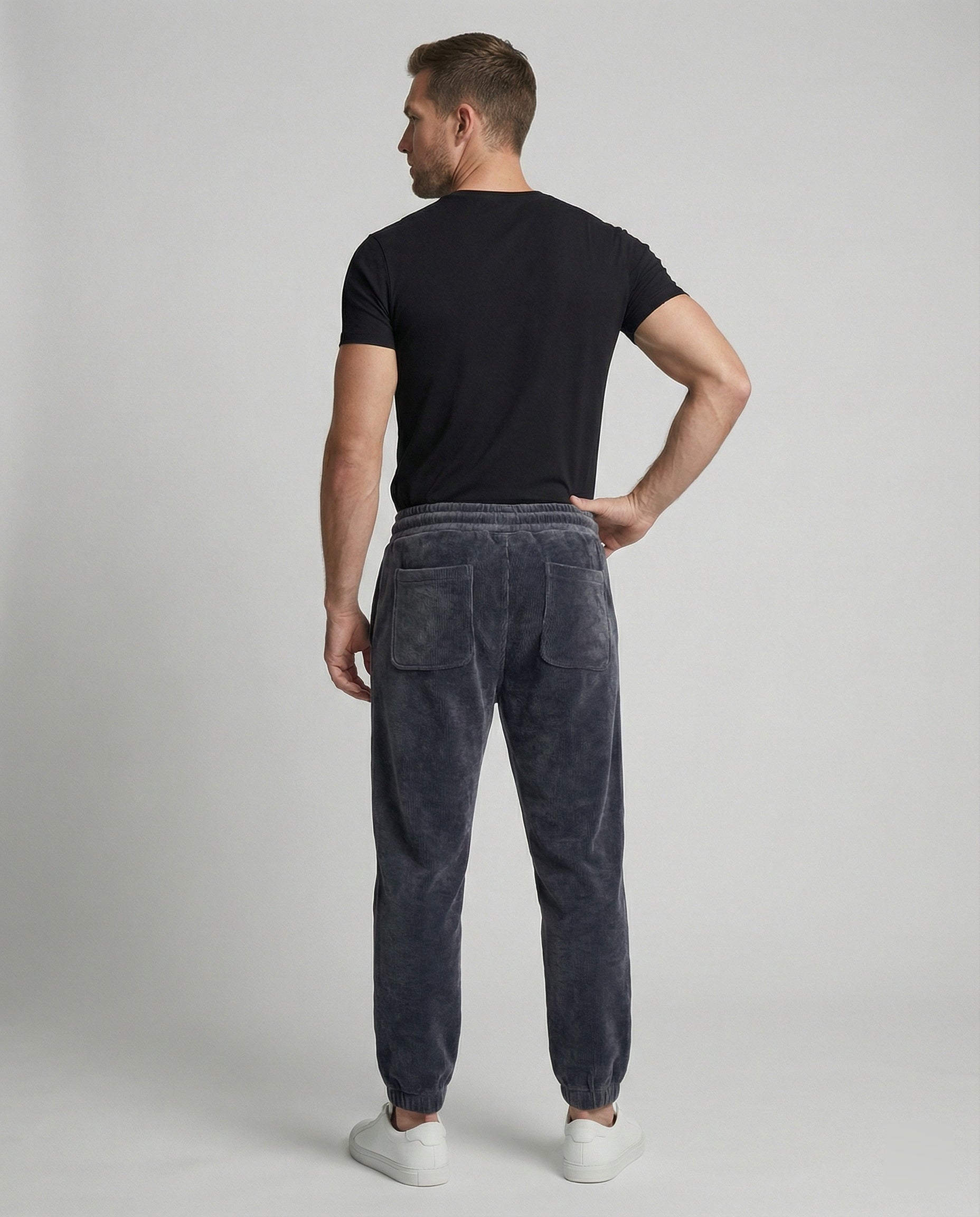 Men's Ribbed Jogging Pants Slim