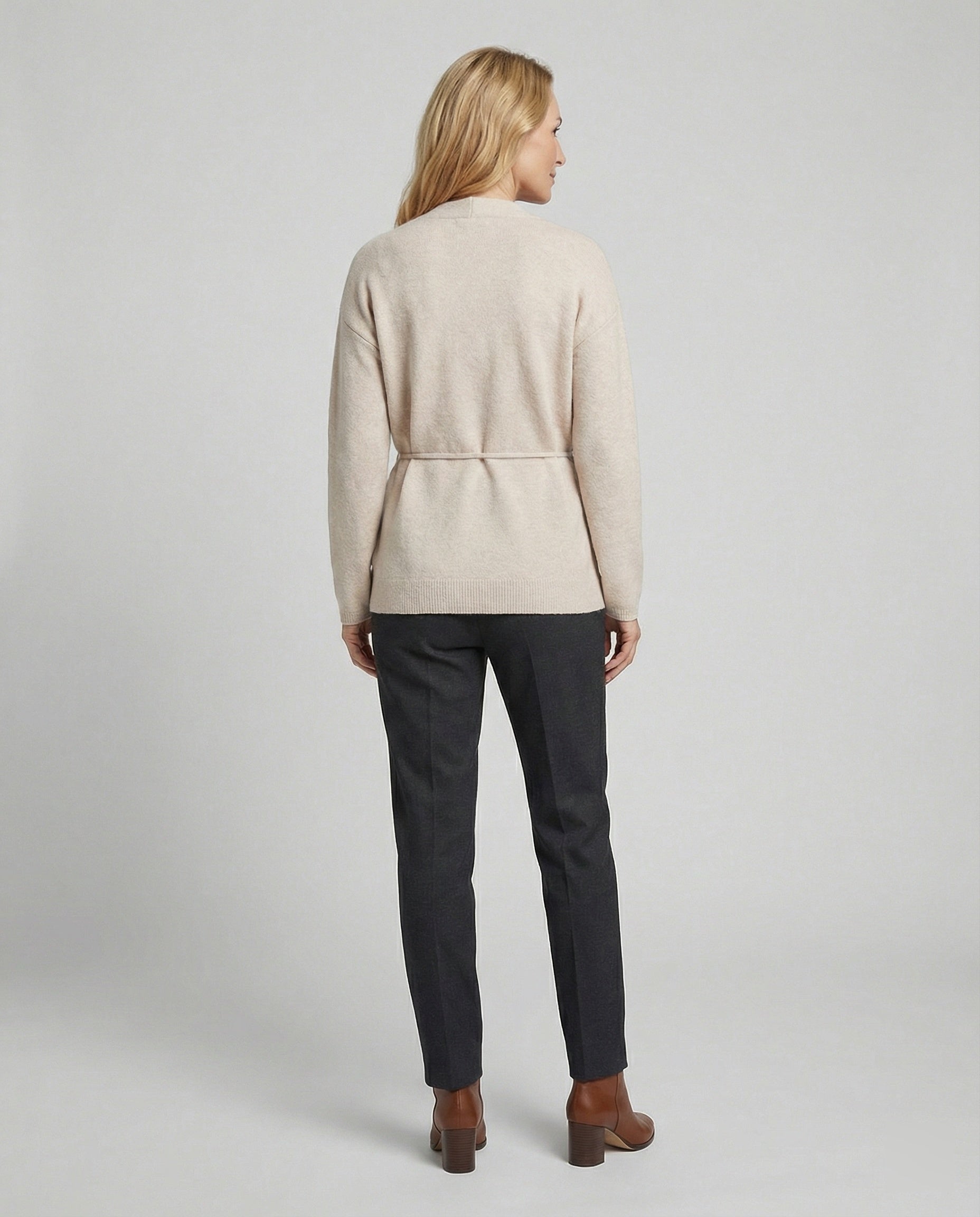 Women's cardigan with tie belt