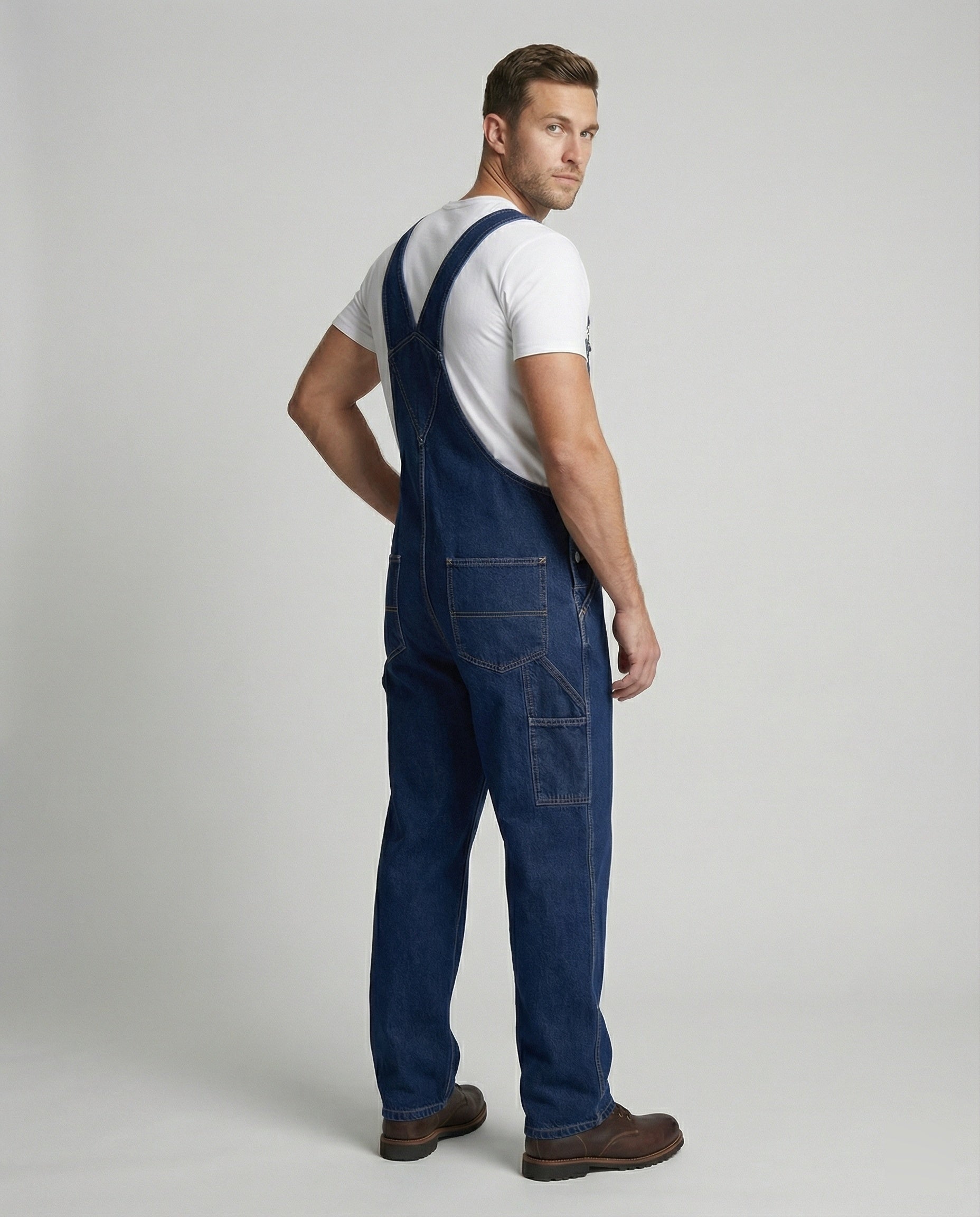 Men's Jeans Overalls with Straight Leg
