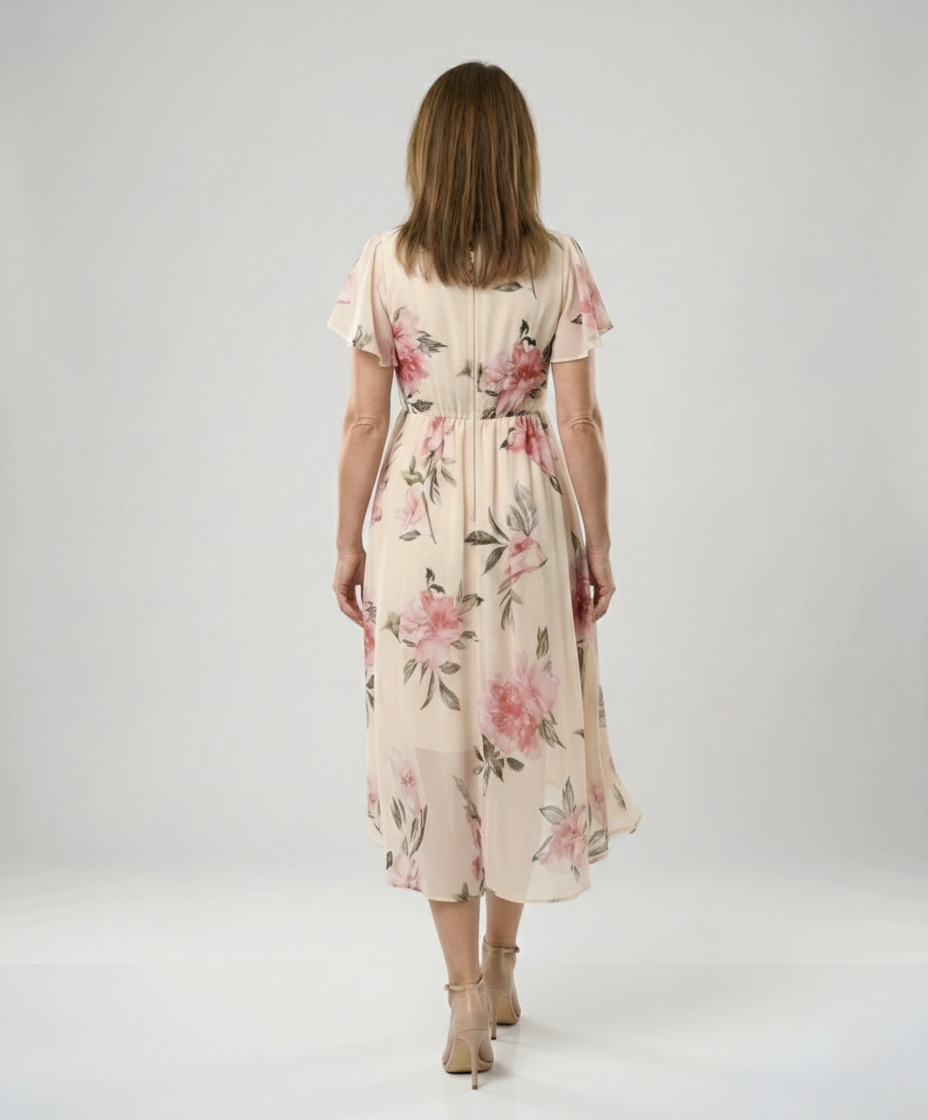 Leisure Dress Women Chiffon High Low