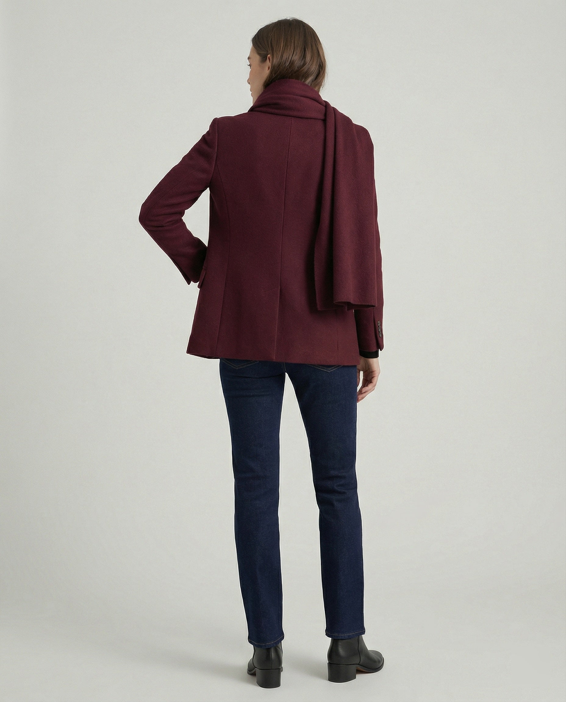 Ladies elegant blazer jacket with detachable scarf