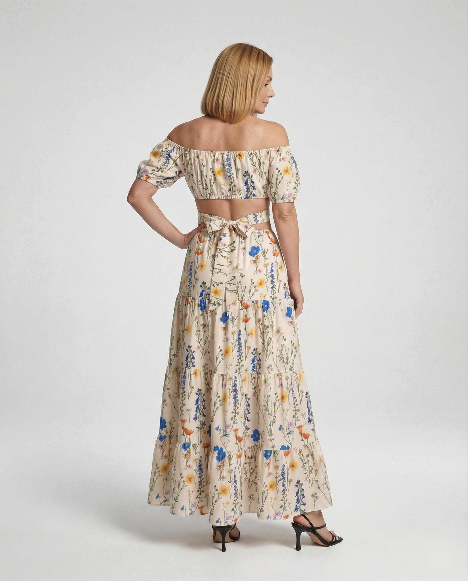 Off-Shoulder Set With Maxi Skirt for Women