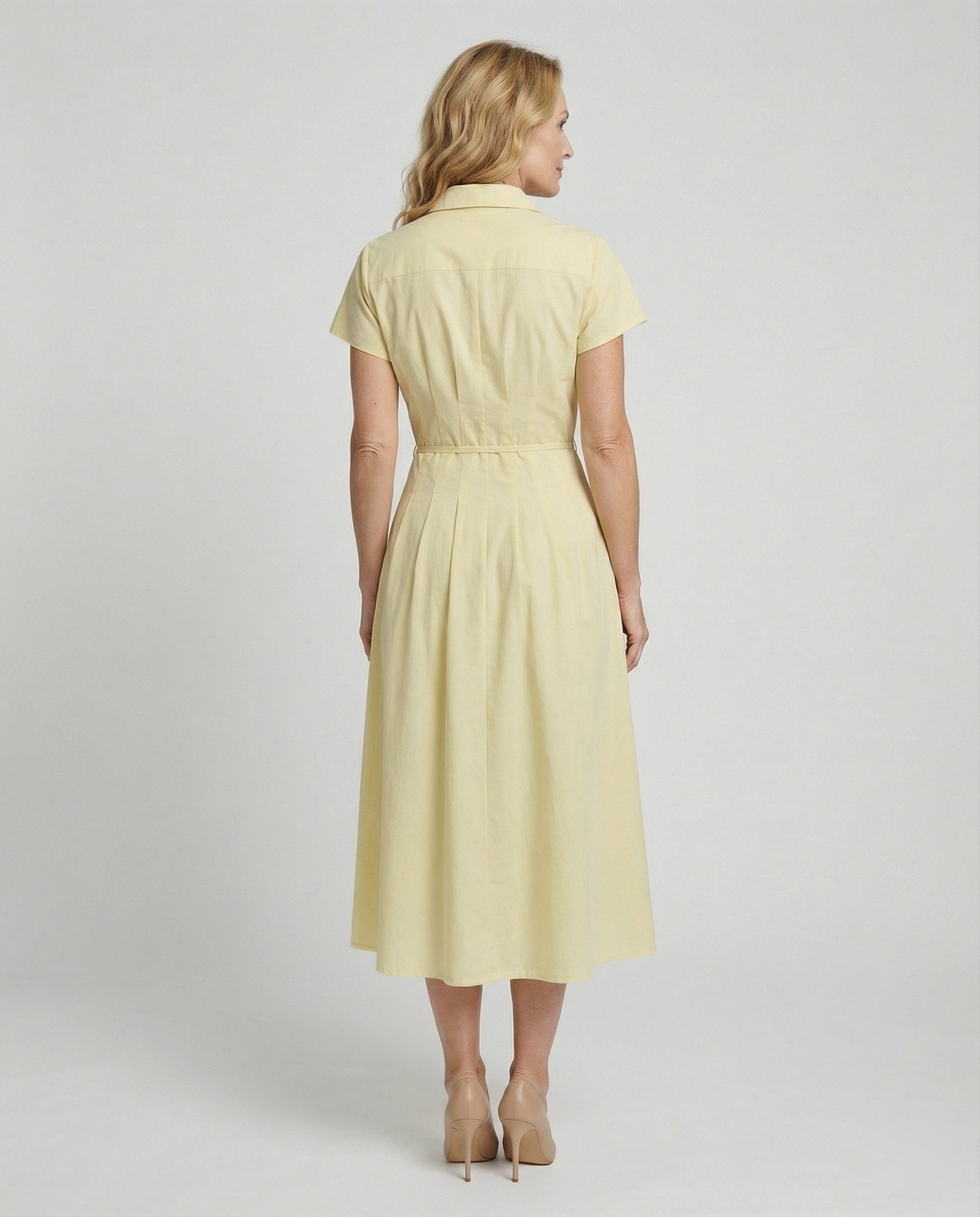 Women's linen shirt dress with belt