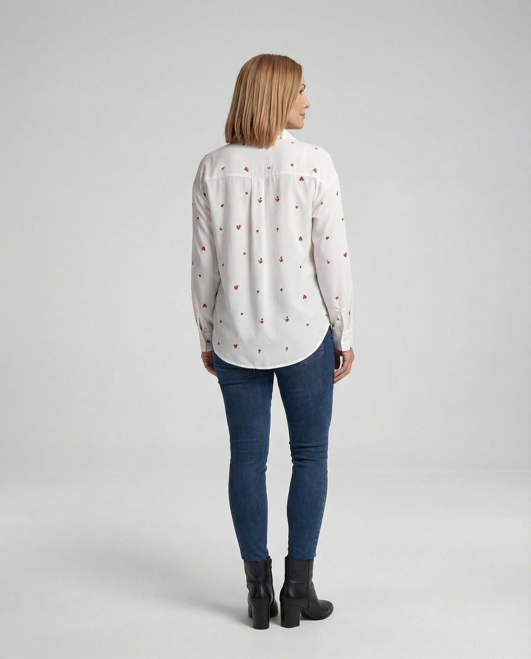 Women's Shirt Blouse Heart Print Light