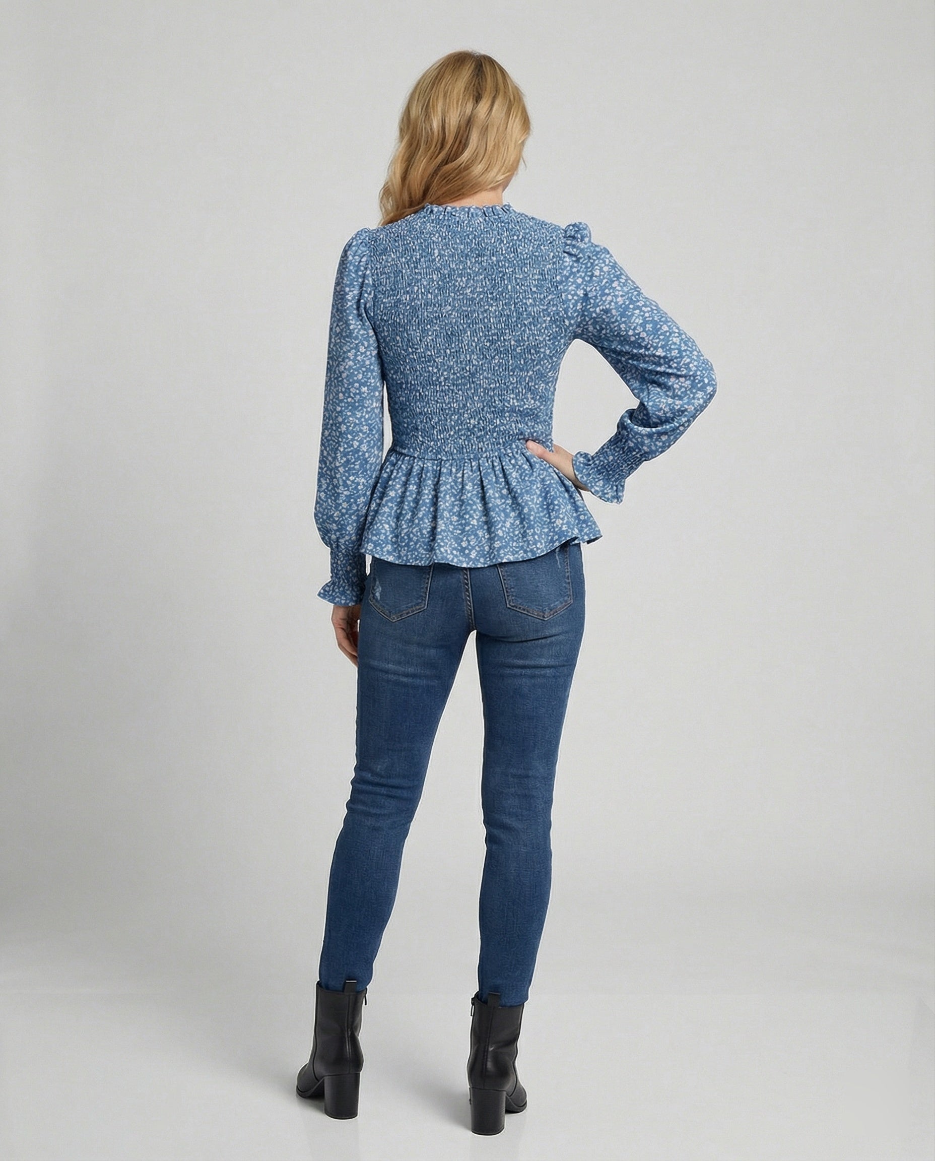 Blouse Women Peplum Smocked
