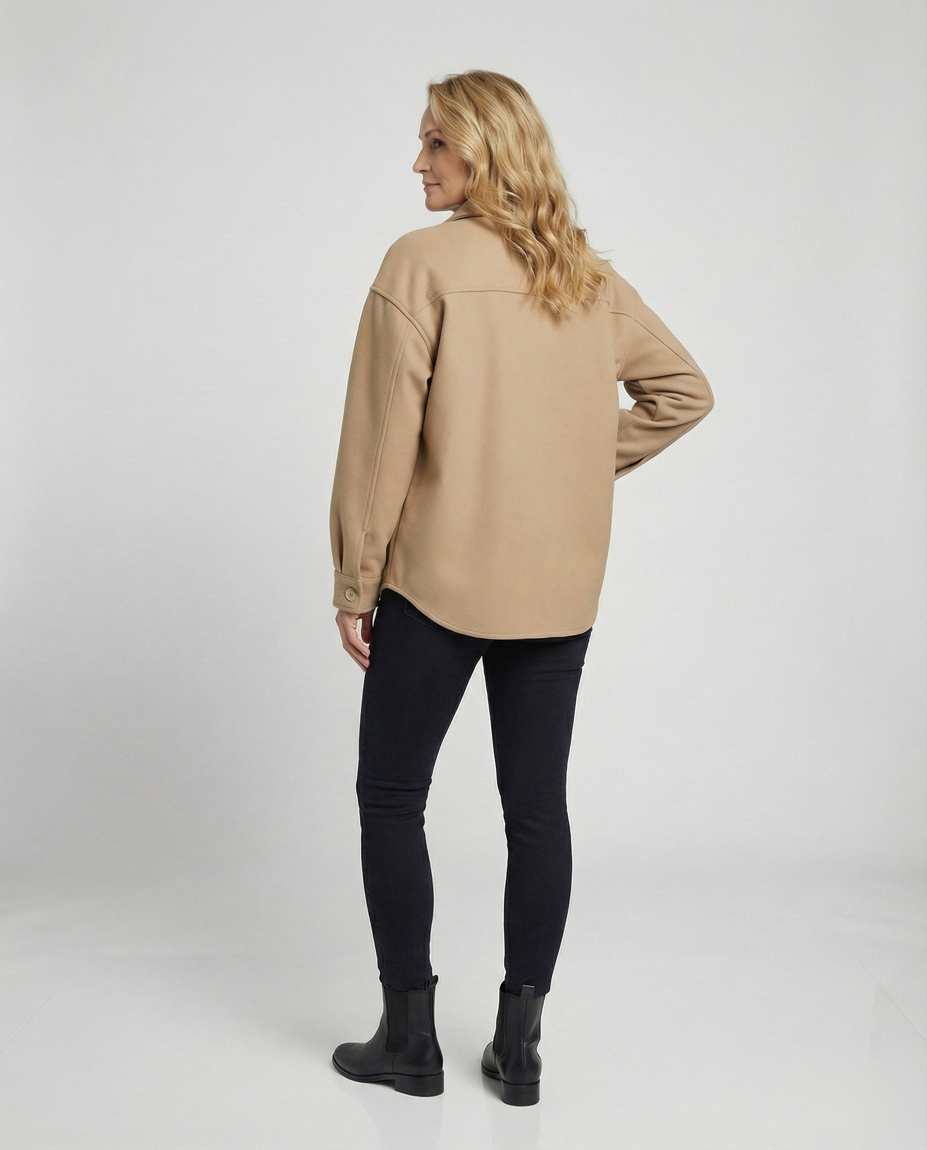 Women Oversized Blouse with Button Details