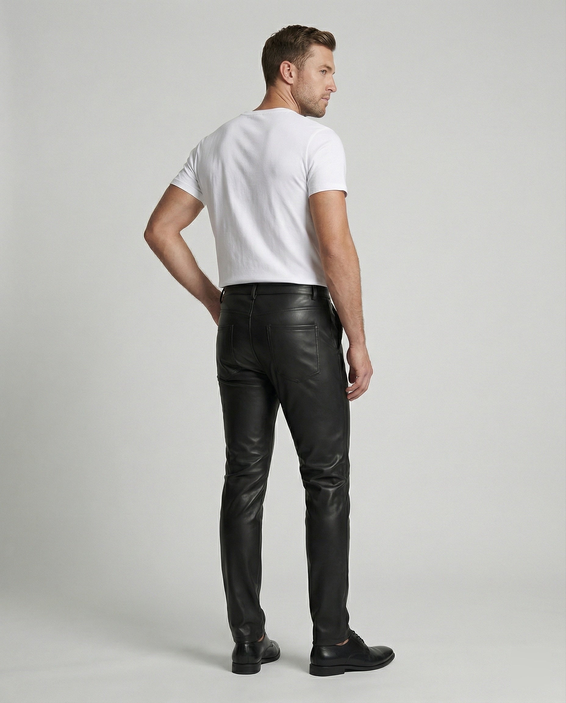 Men's Faux Leather Pants Slim Fit