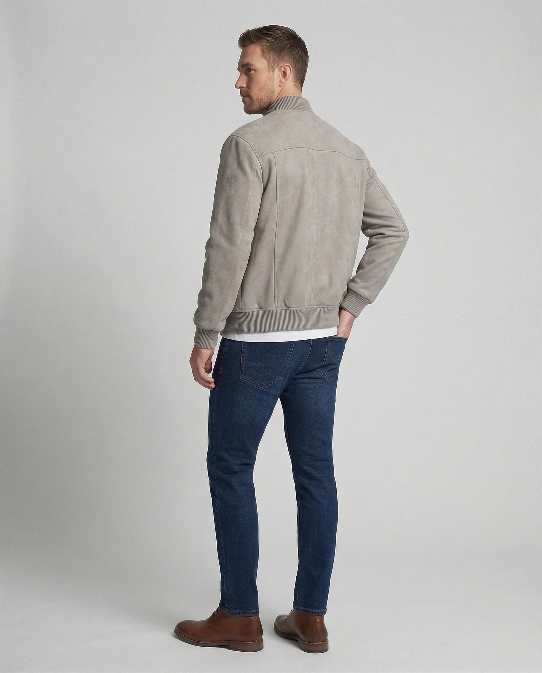 Men's Velvet Bomber Jacket Loose