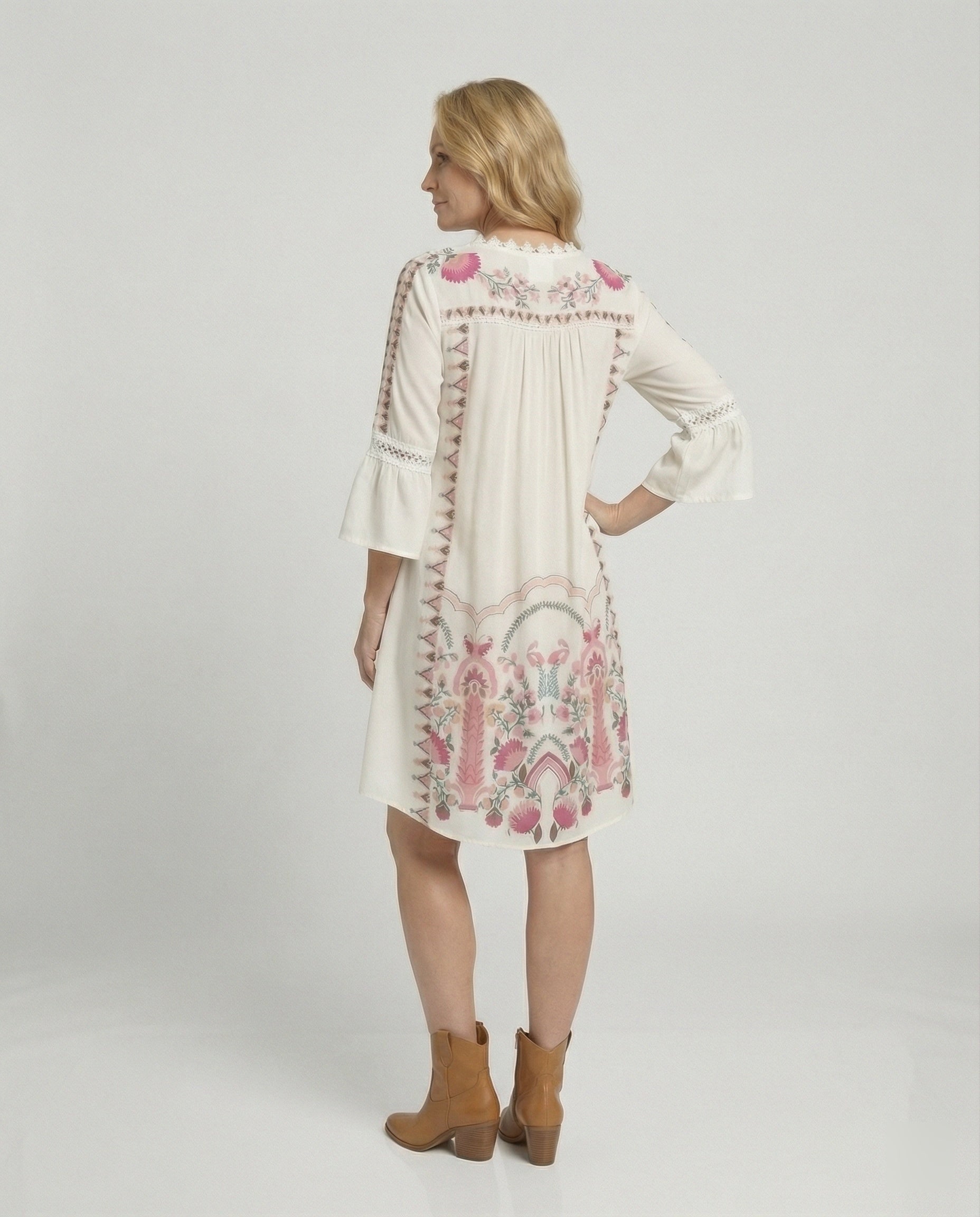 Boho Flower Dress Women A-Line