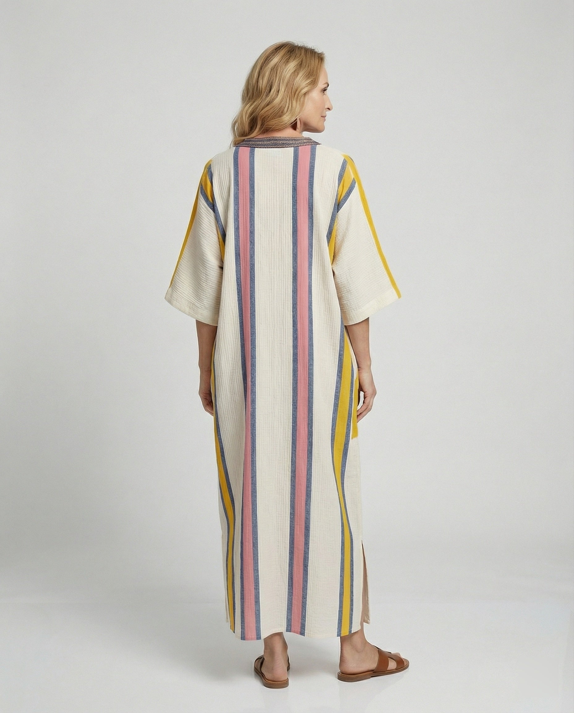 Linen Kaftan Maxi Dress Women