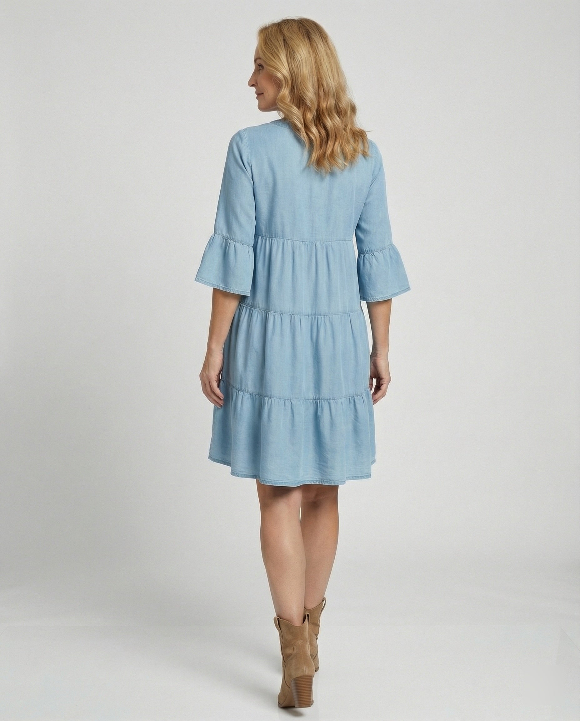 Women's summer dress with flowing skirt