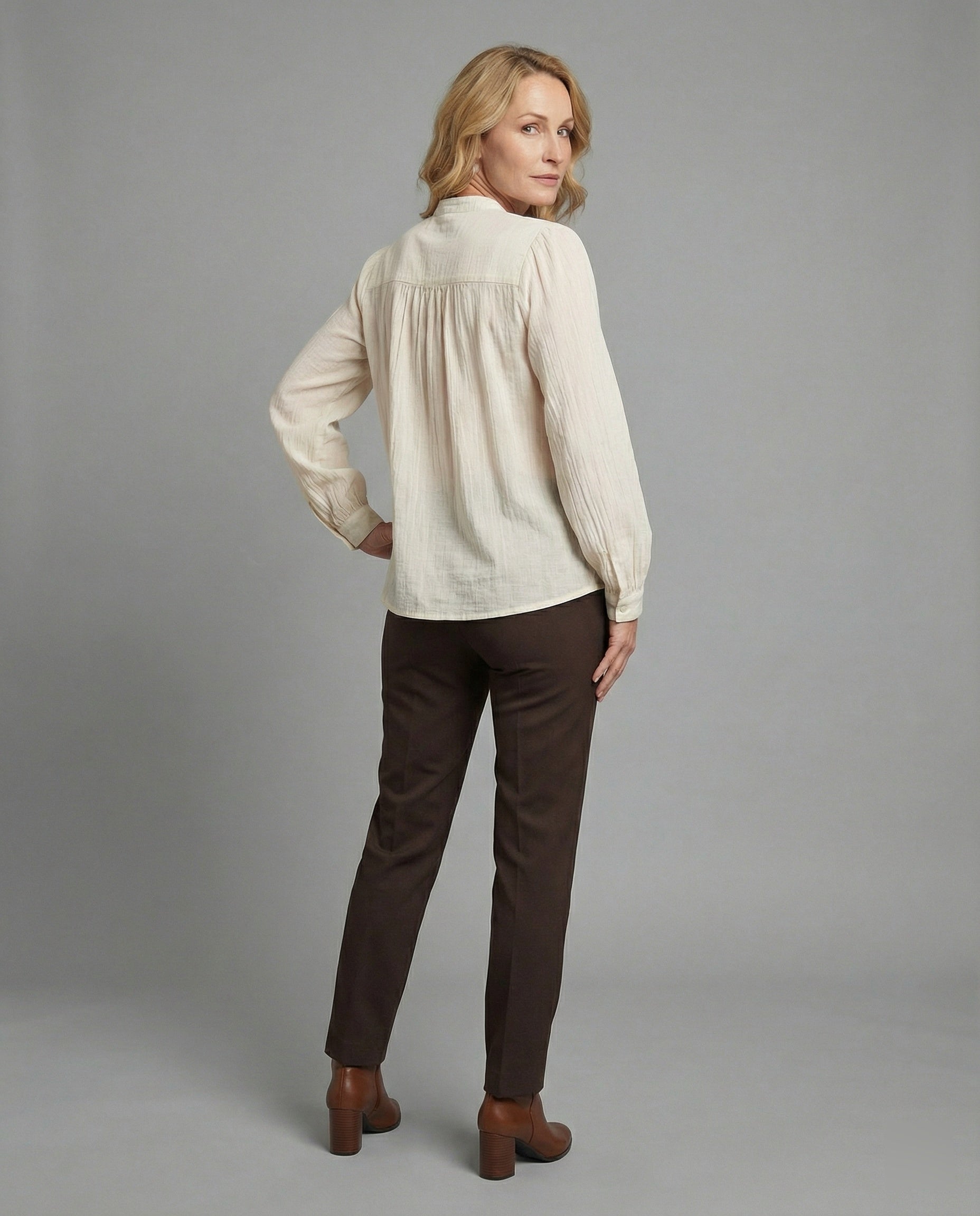 Cotton blouse women with embroidery
