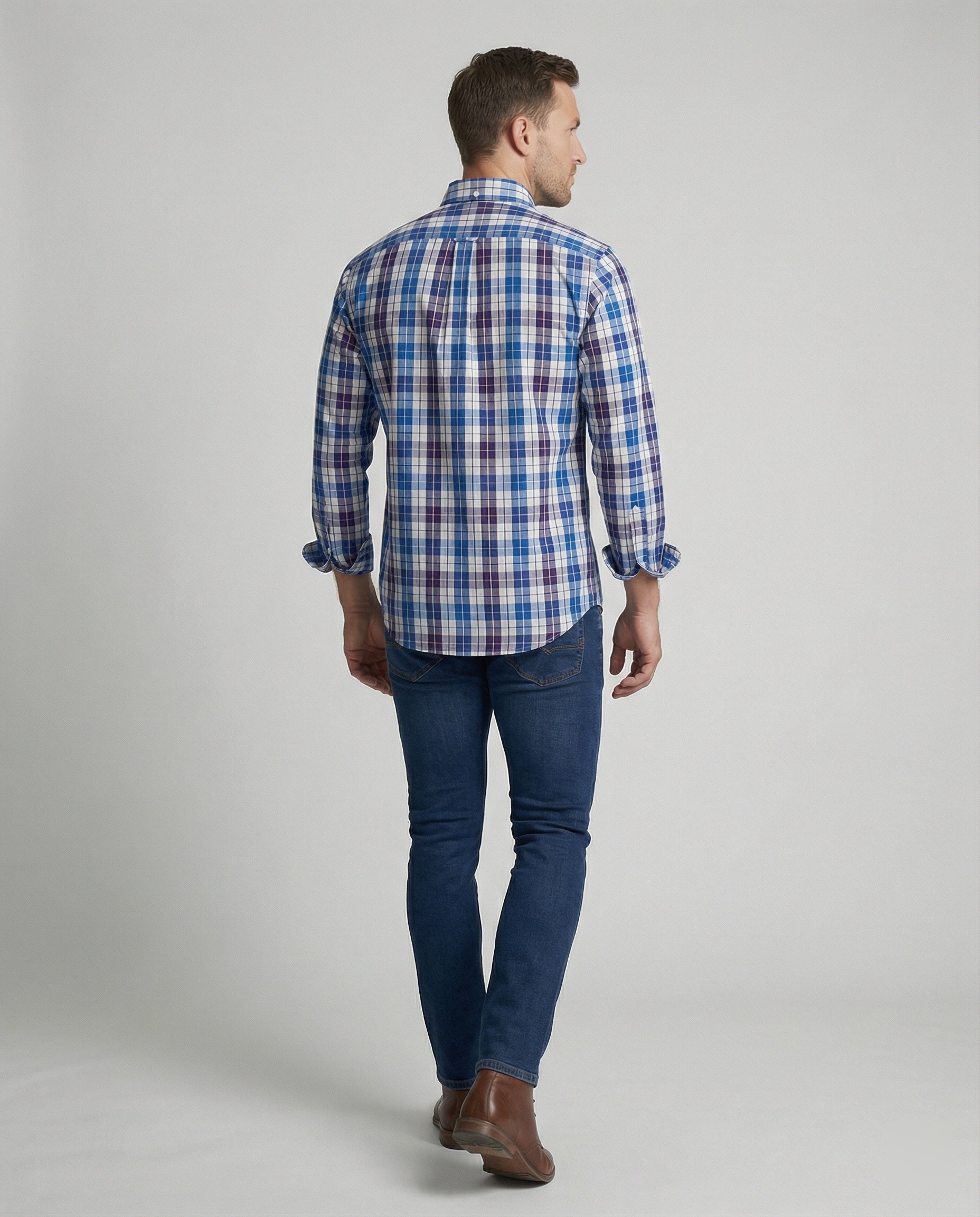 Men's Flannel Long Sleeve Shirt Checkered