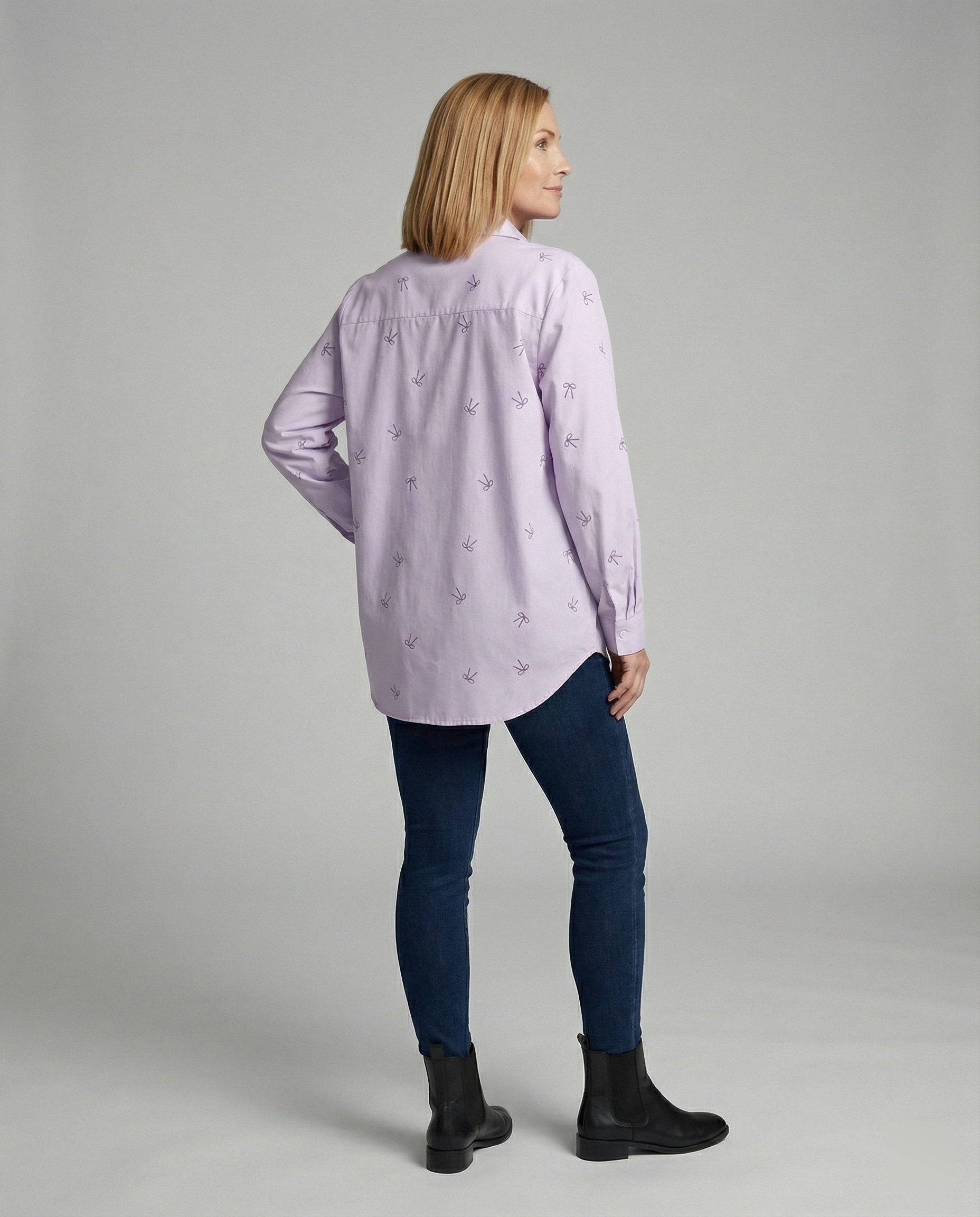 Women's Oversized Blouse with Bow