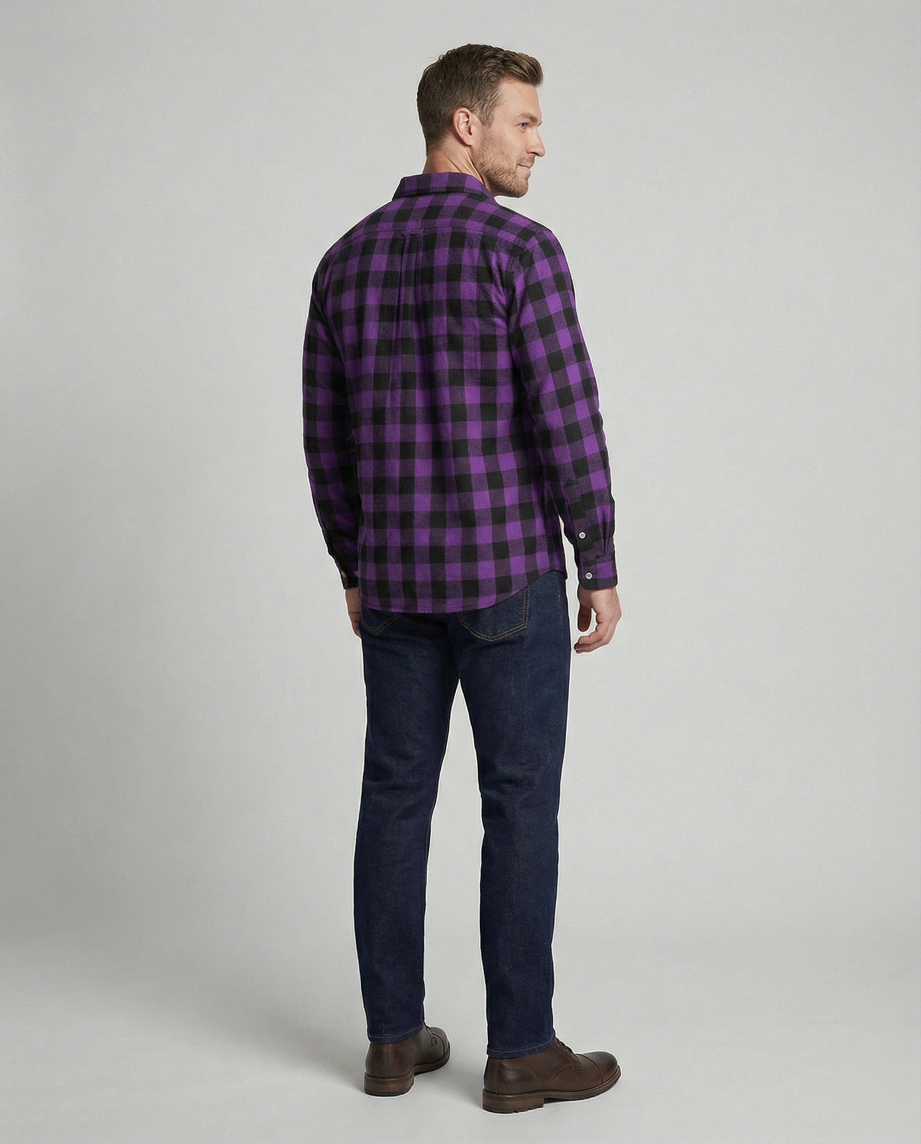 Men's Flannel Shirt Checkered Casual