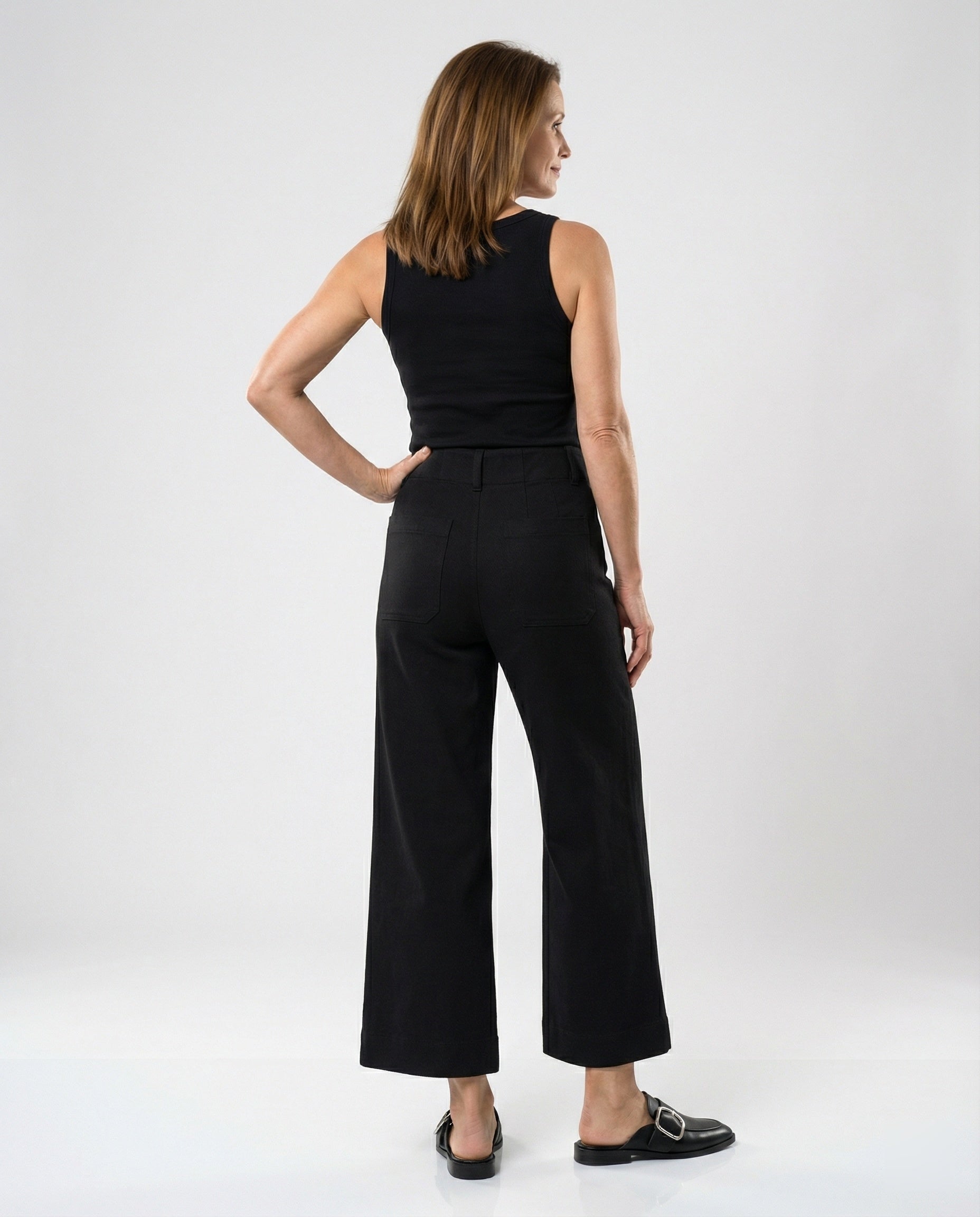 Women's wide comfortable pants with fashionable details