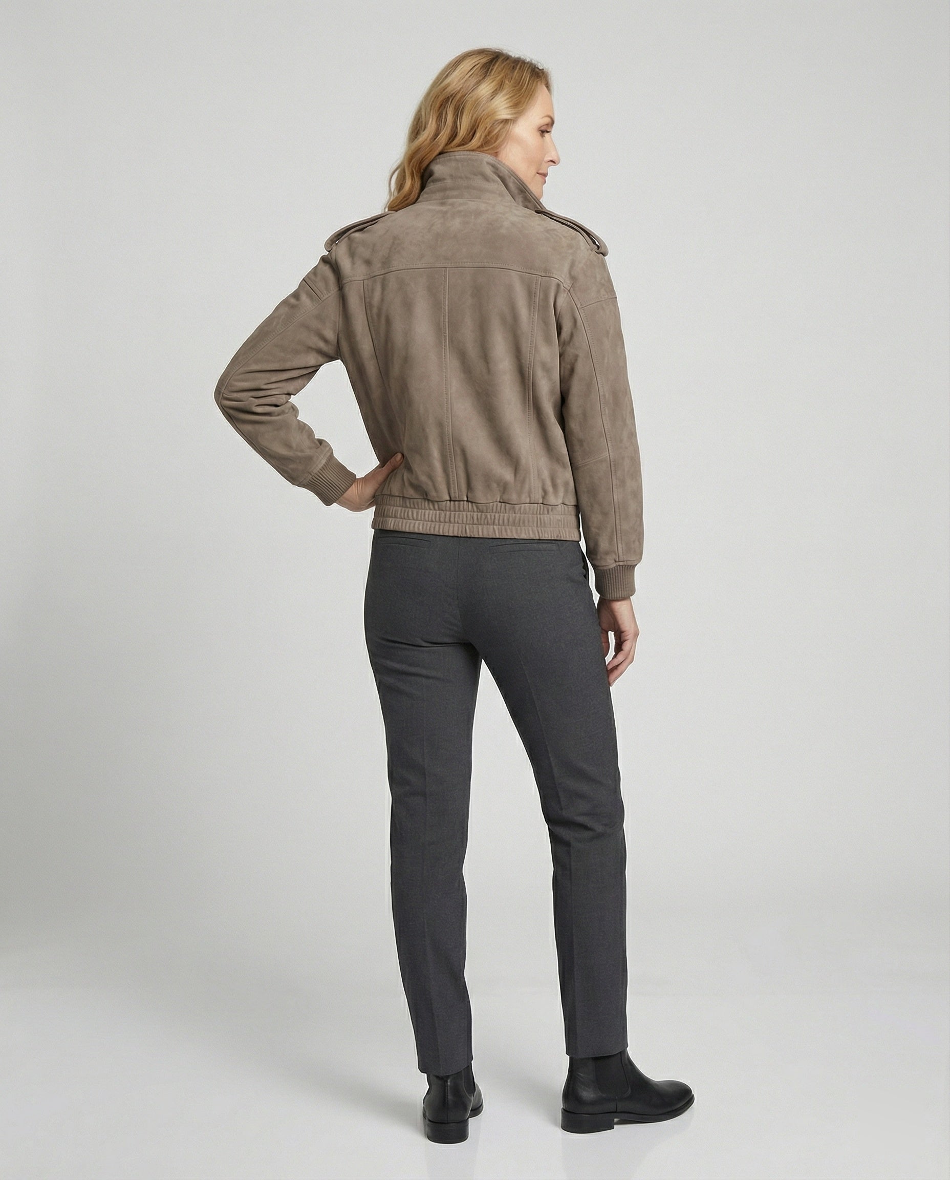 Leisurewear Women Suede Utility Jacket