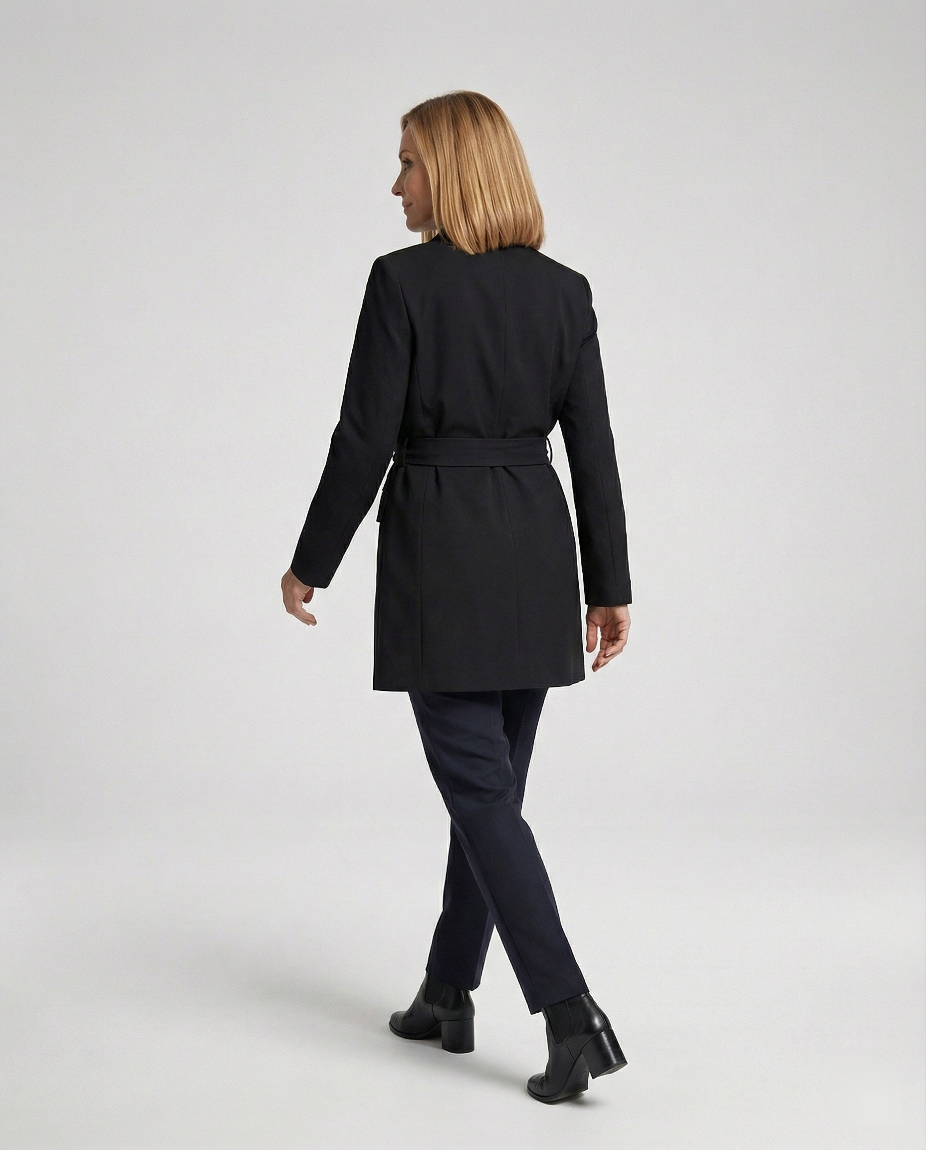 Blazer Coat With Wrap Belt Women