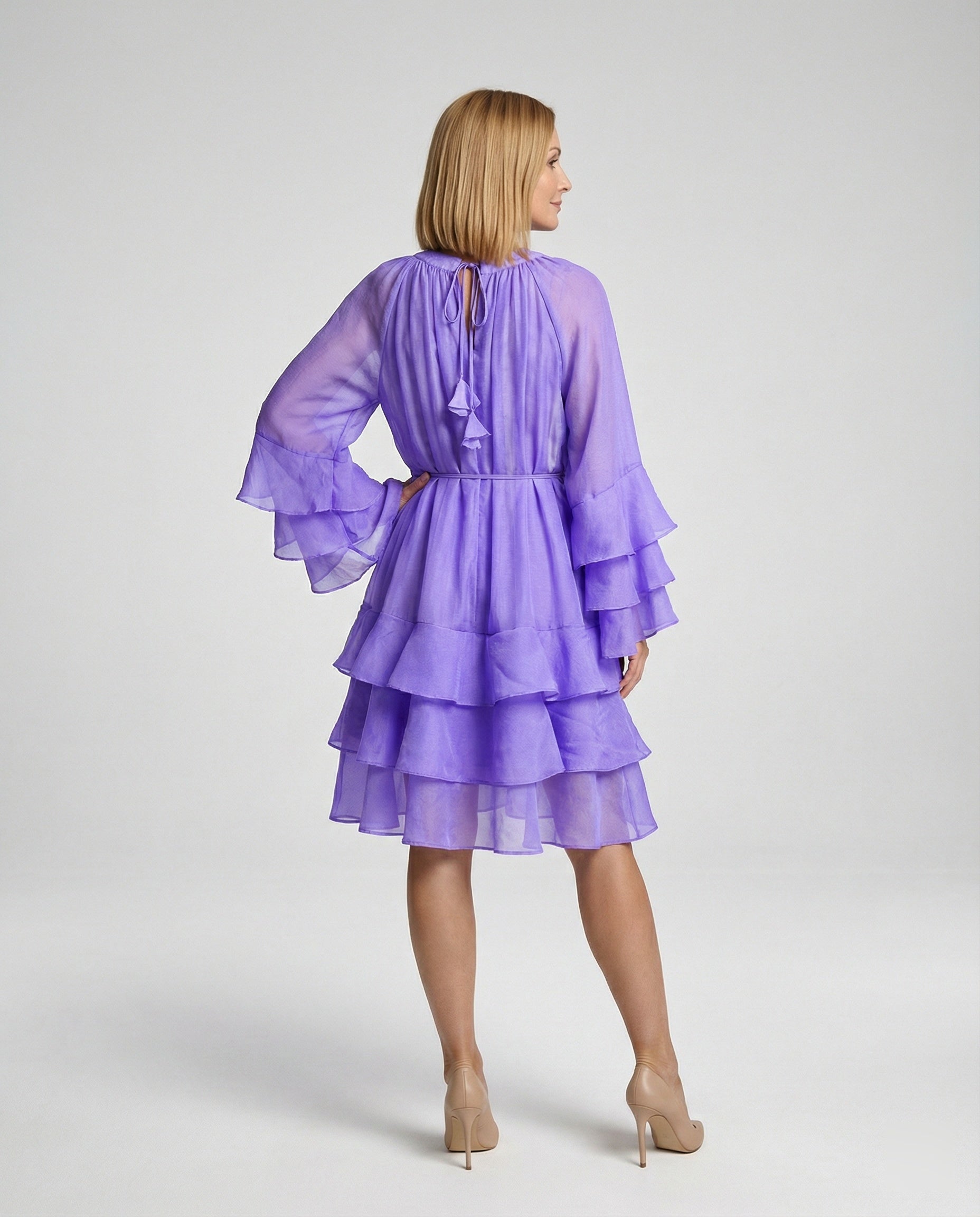 Leisure Dress Women Chiffon Ruffle Dress
