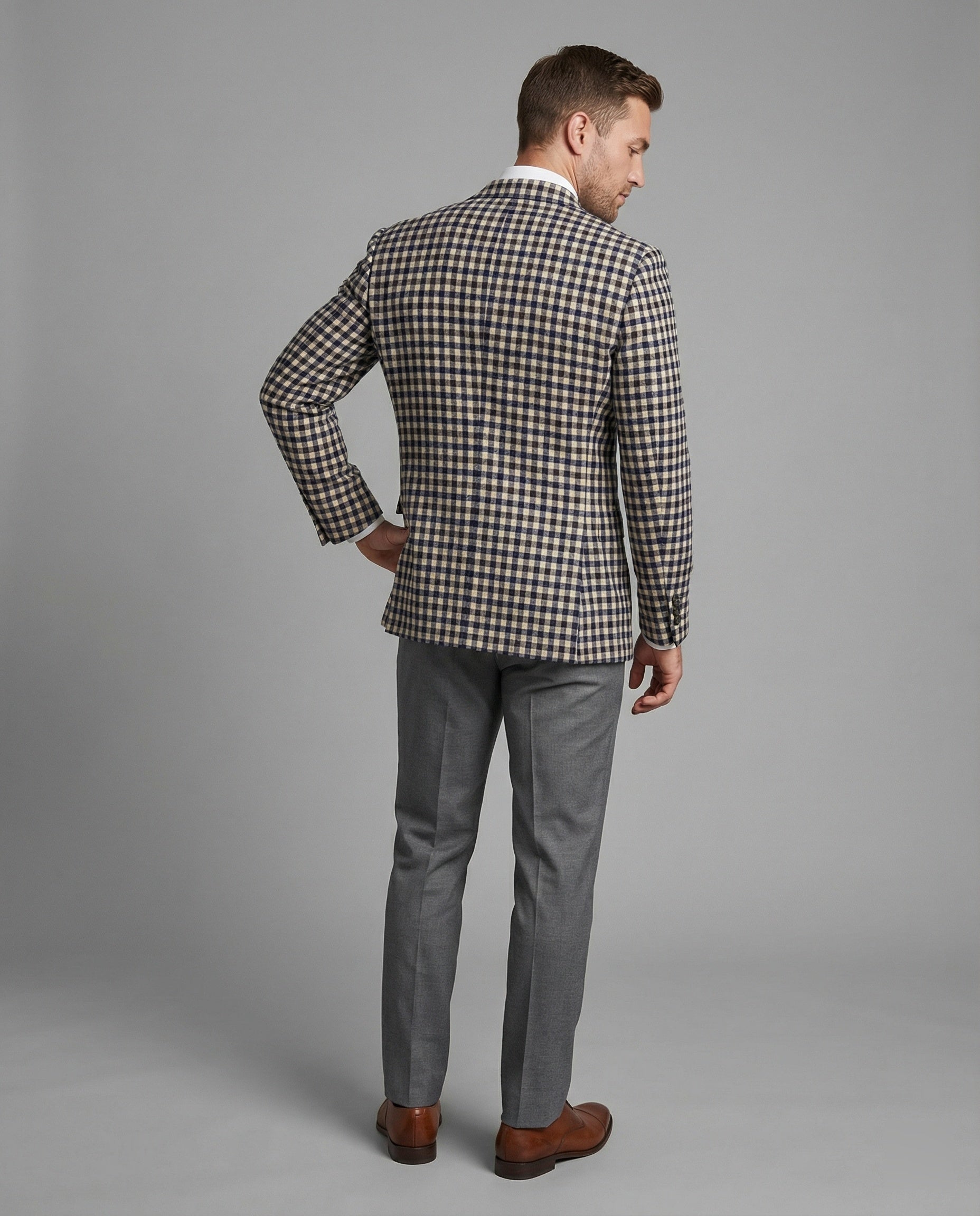 Men's checked blazer – sporty elegant men's blazer