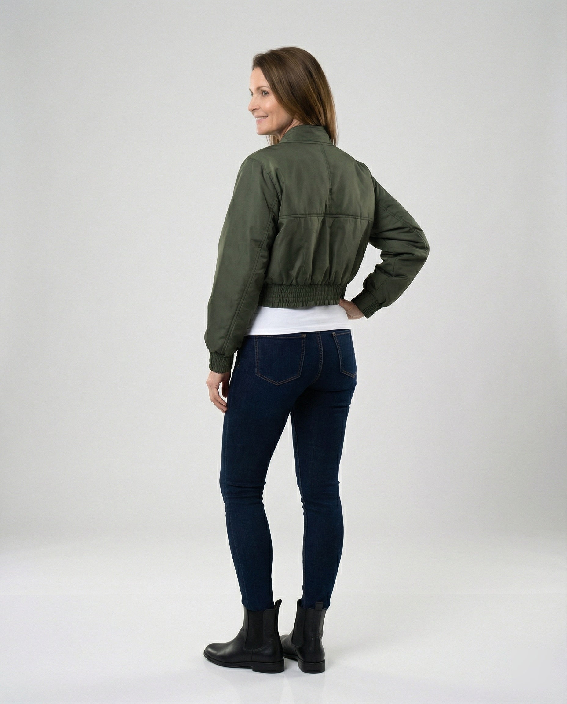 Women's bomber jacket with high cuffs