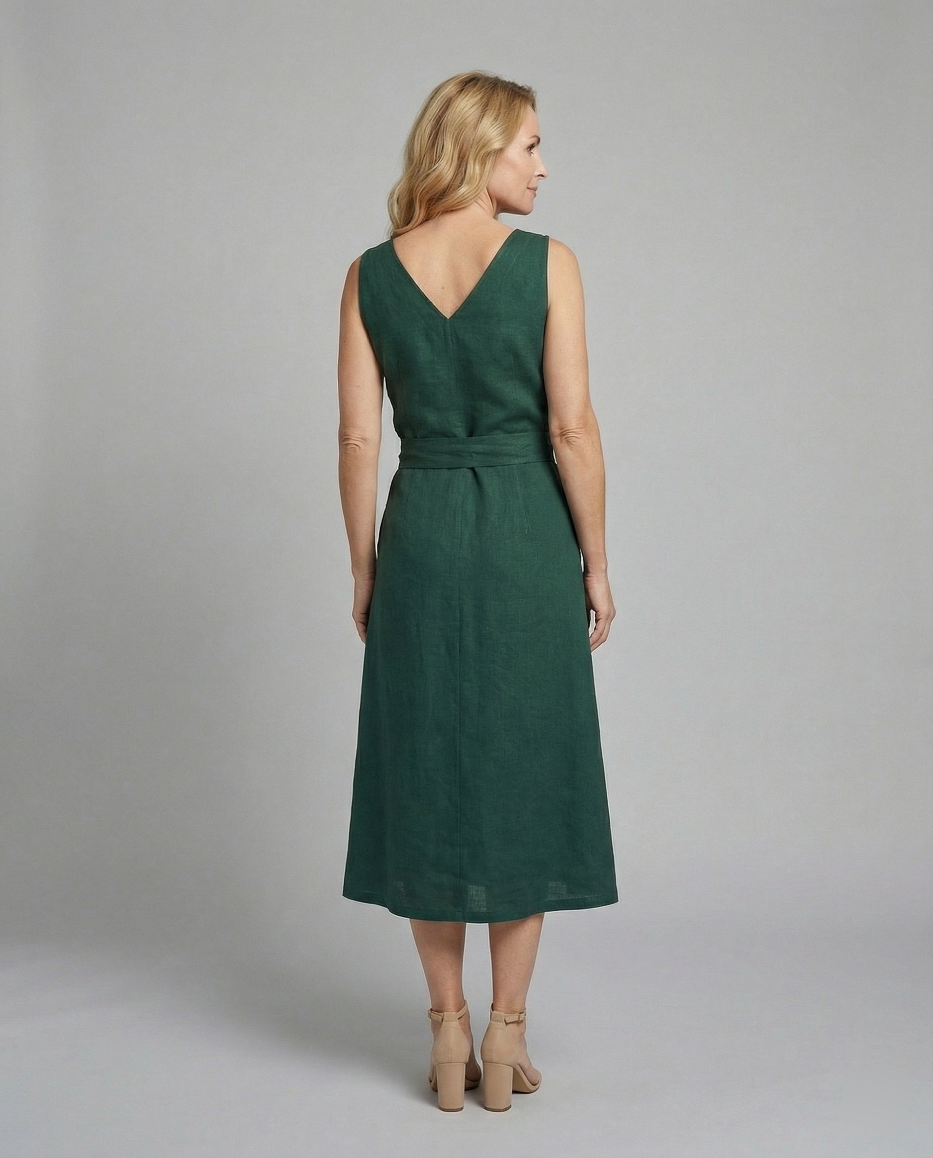 Women's Midi Dress Summer with V-Neck