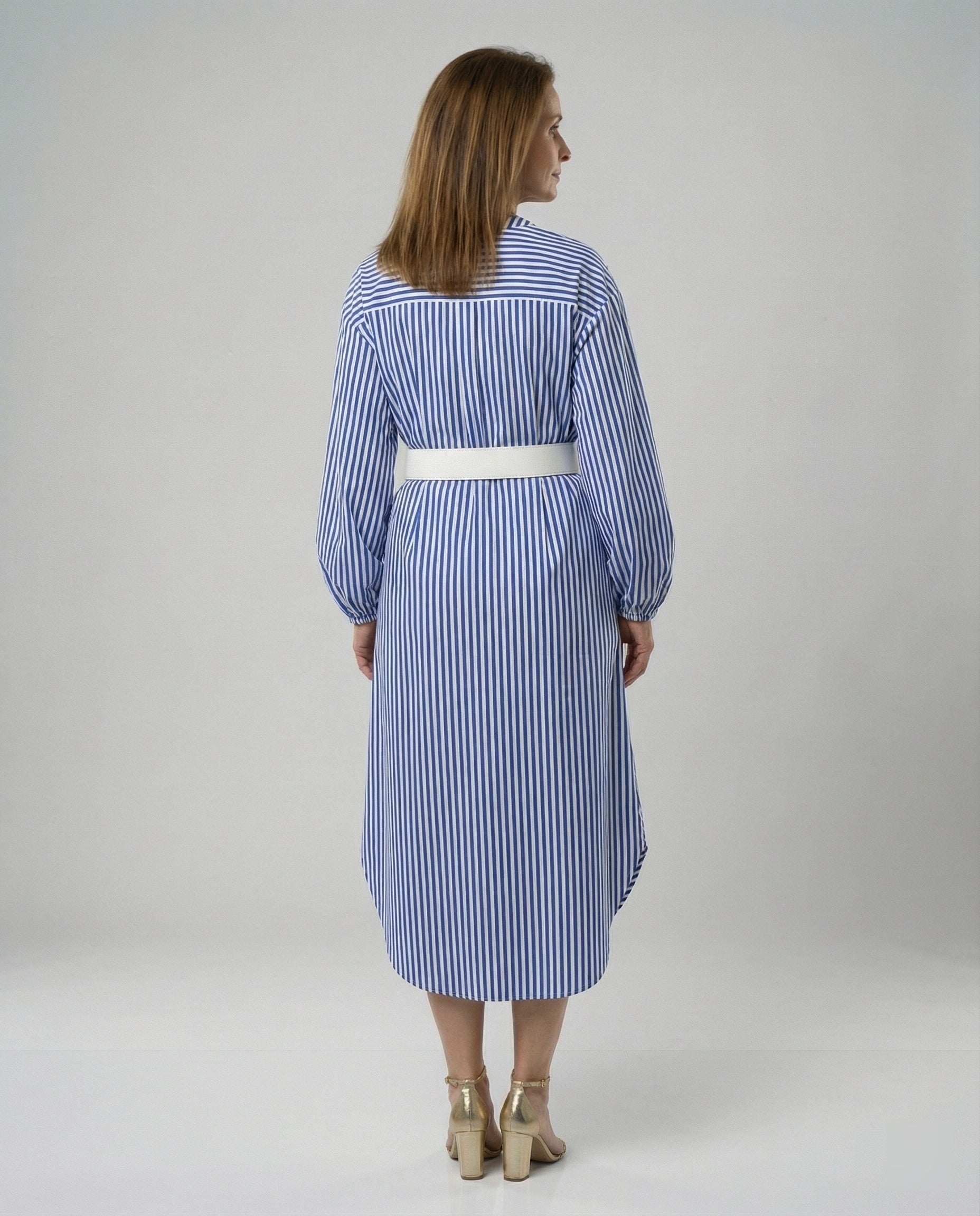 Women's Midi Dress Shirt Dress Striped