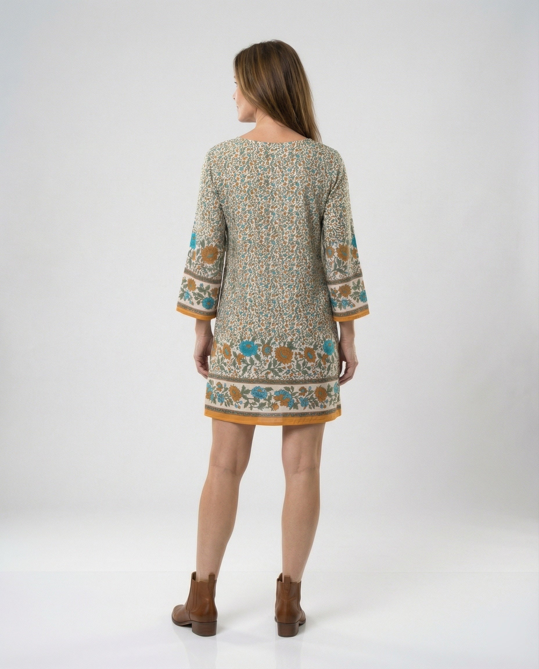 Short Tunic Dress Women Floral