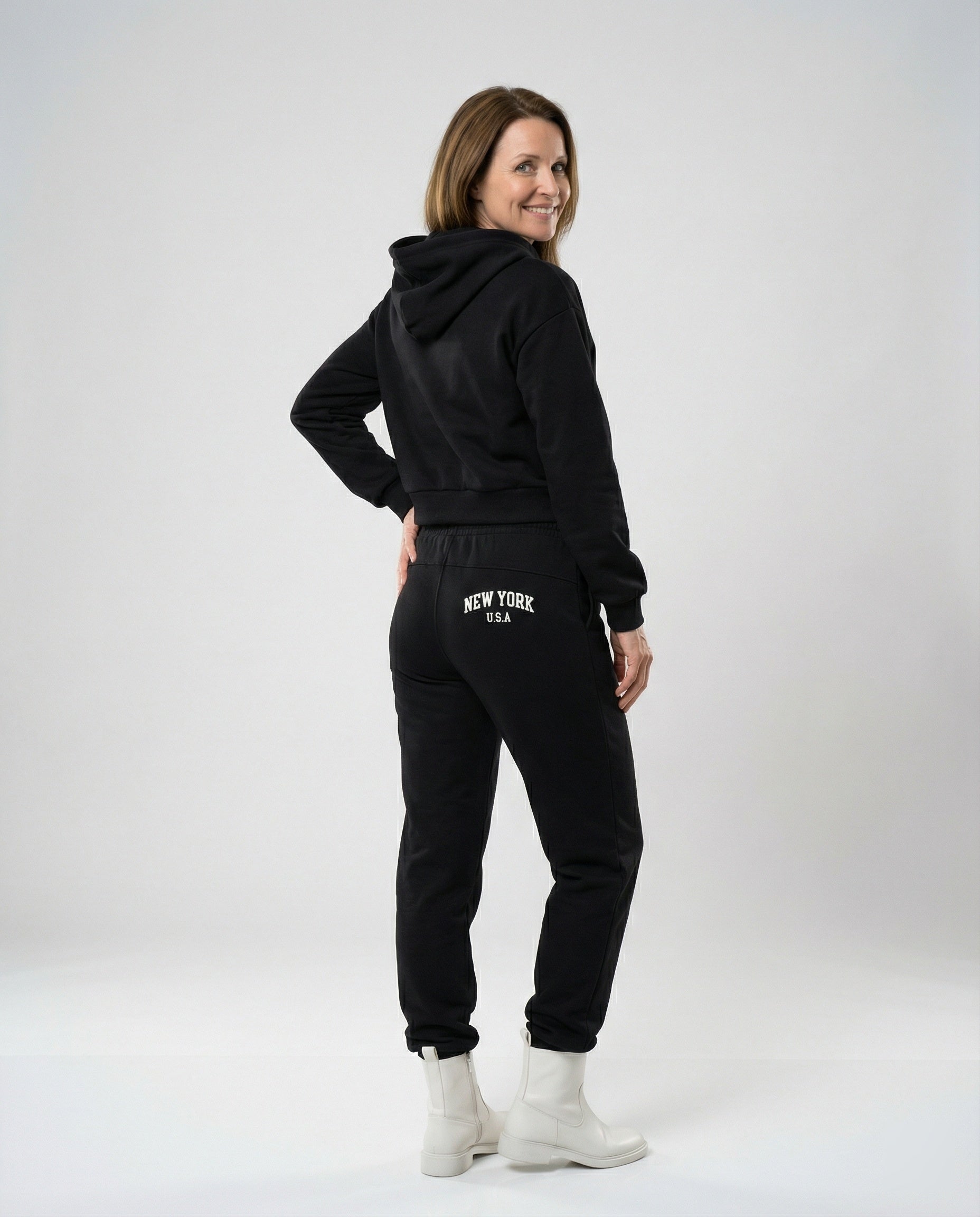 Women Sweatshirt Set with College Print