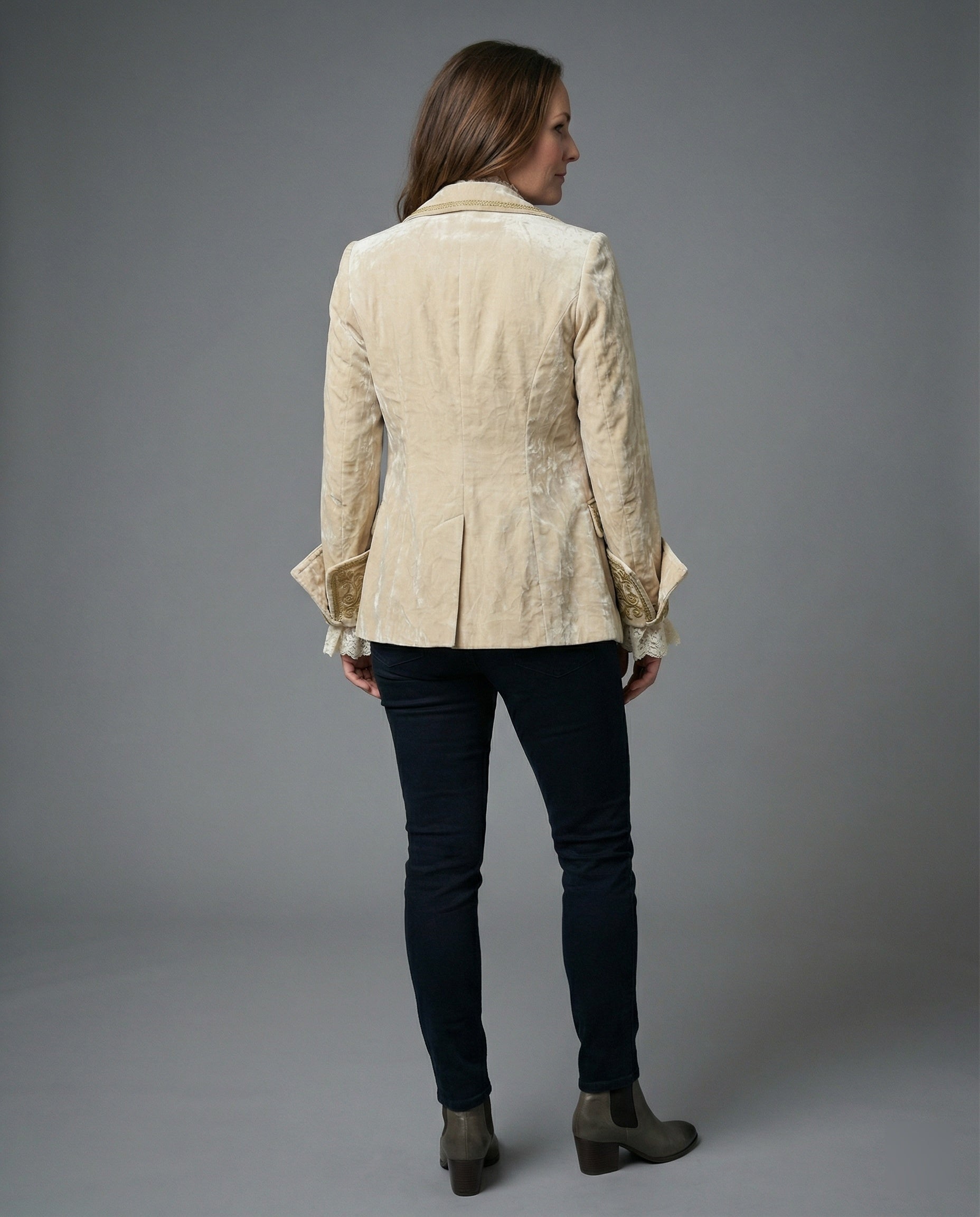 Ladies Blazer Velvet Embroidery