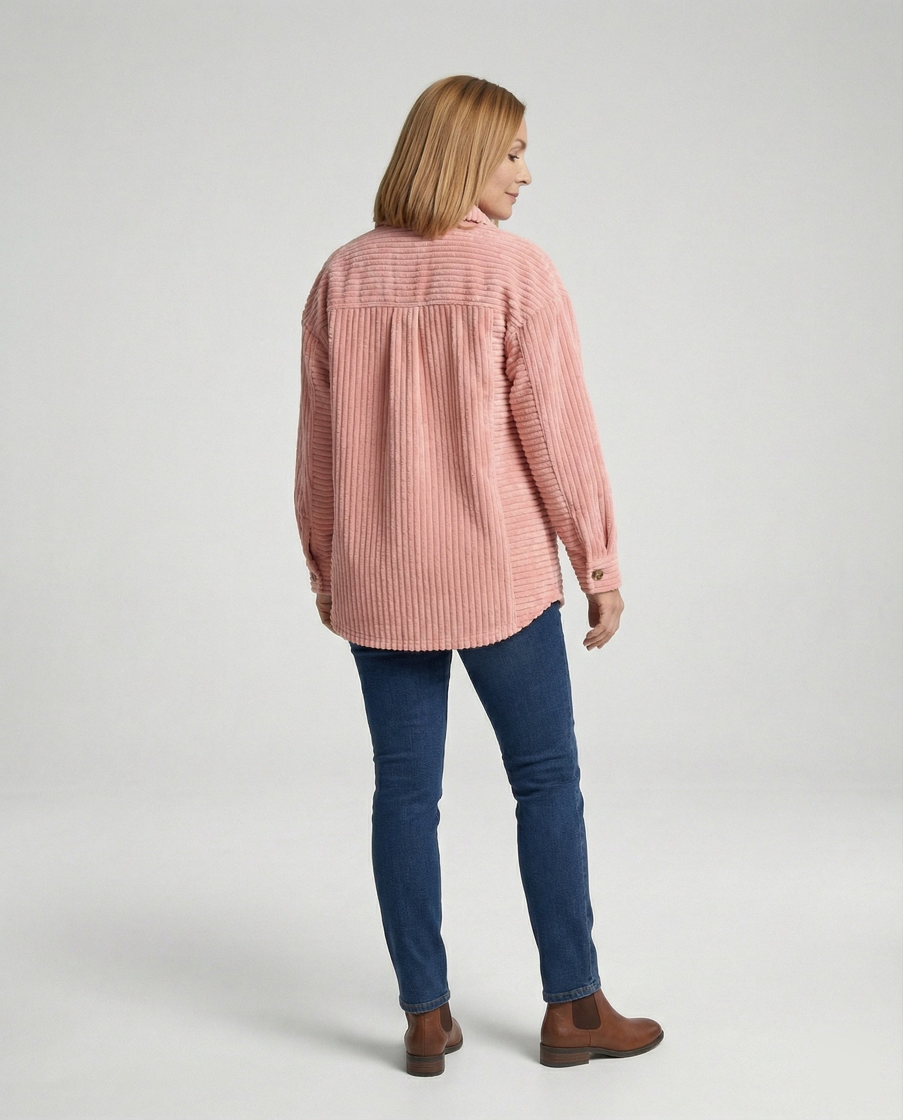 Women's Casual Cord Jacket with Pockets