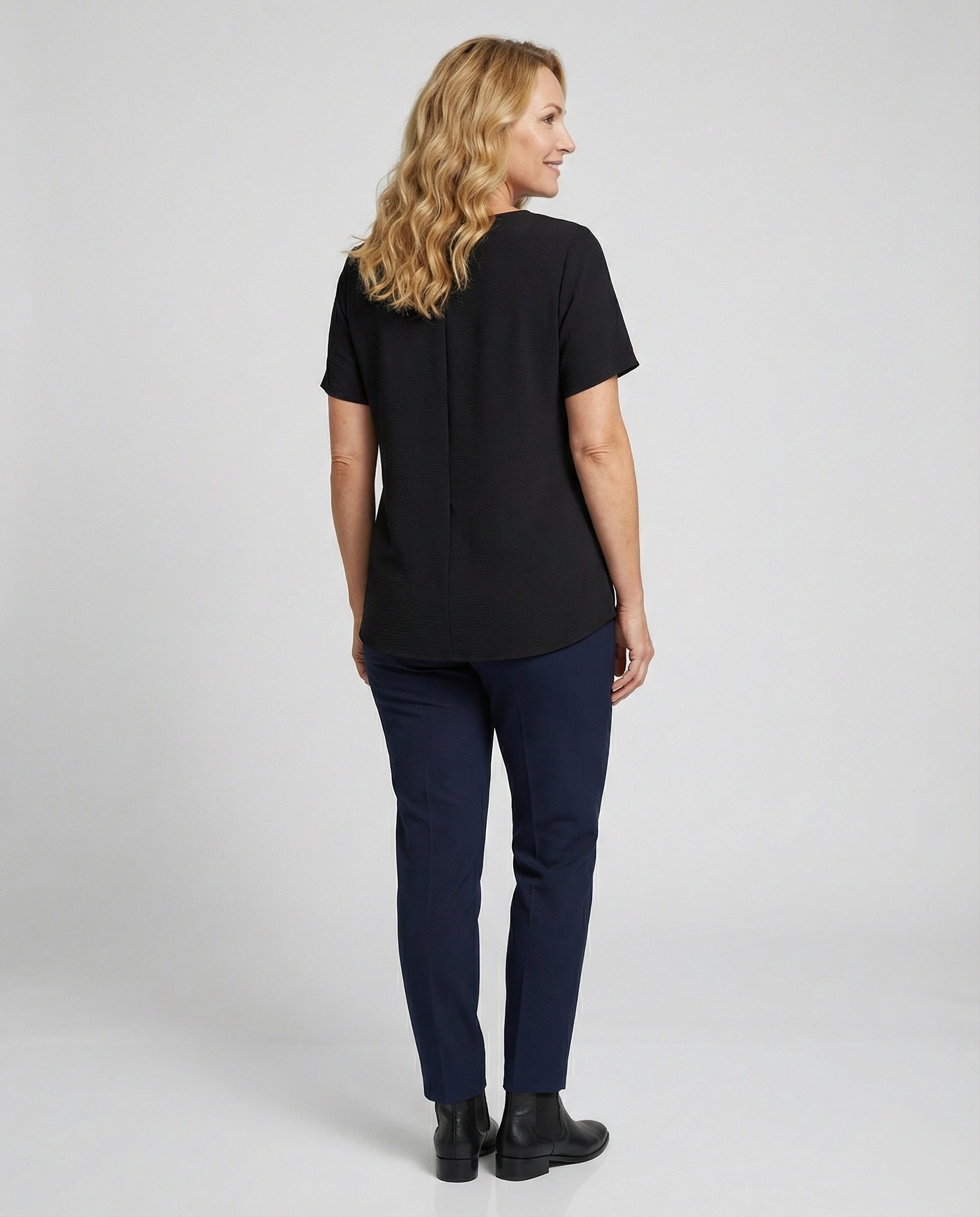 Tunic blouse women with V-neck