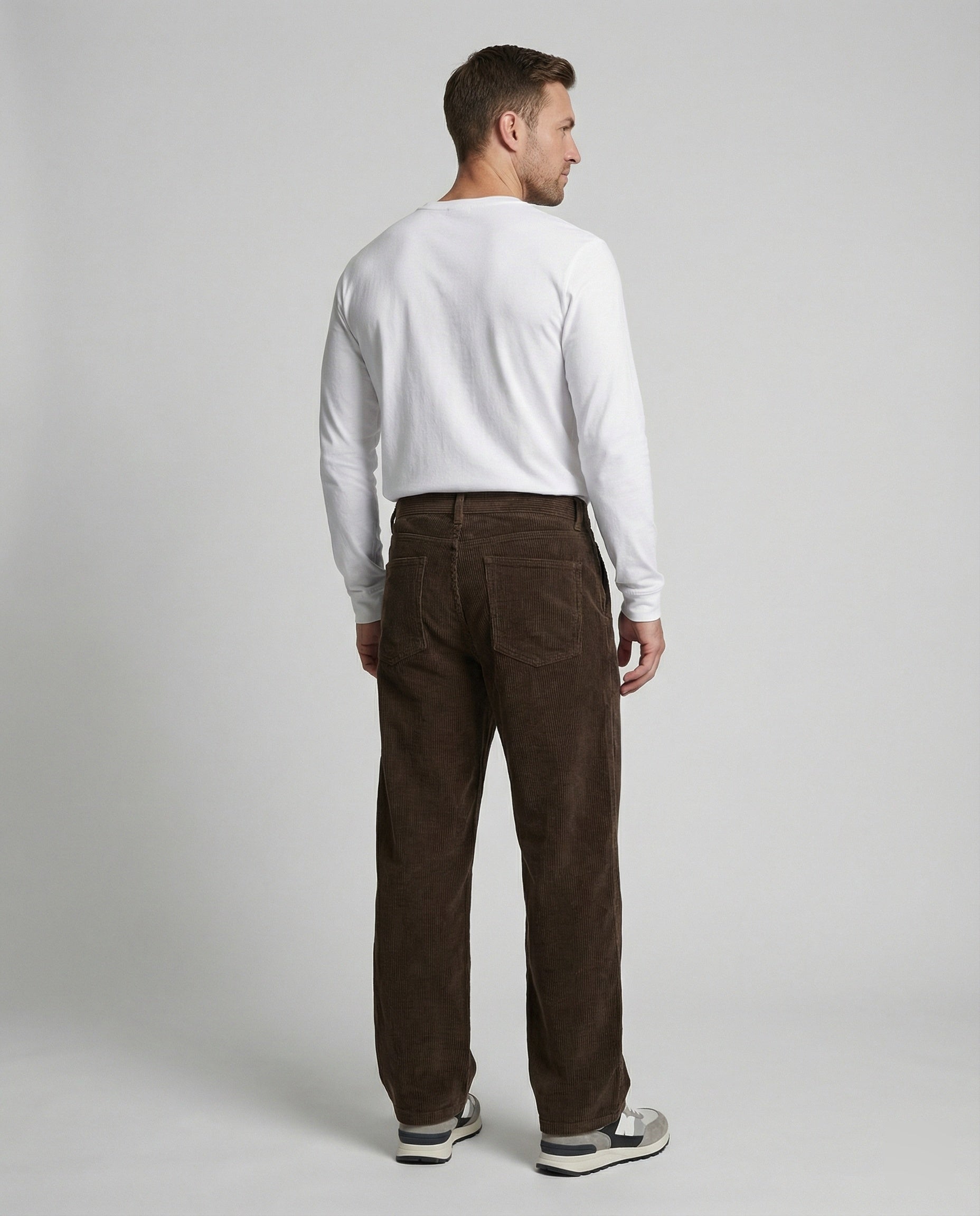 Men's corduroy pants wide with drawstring