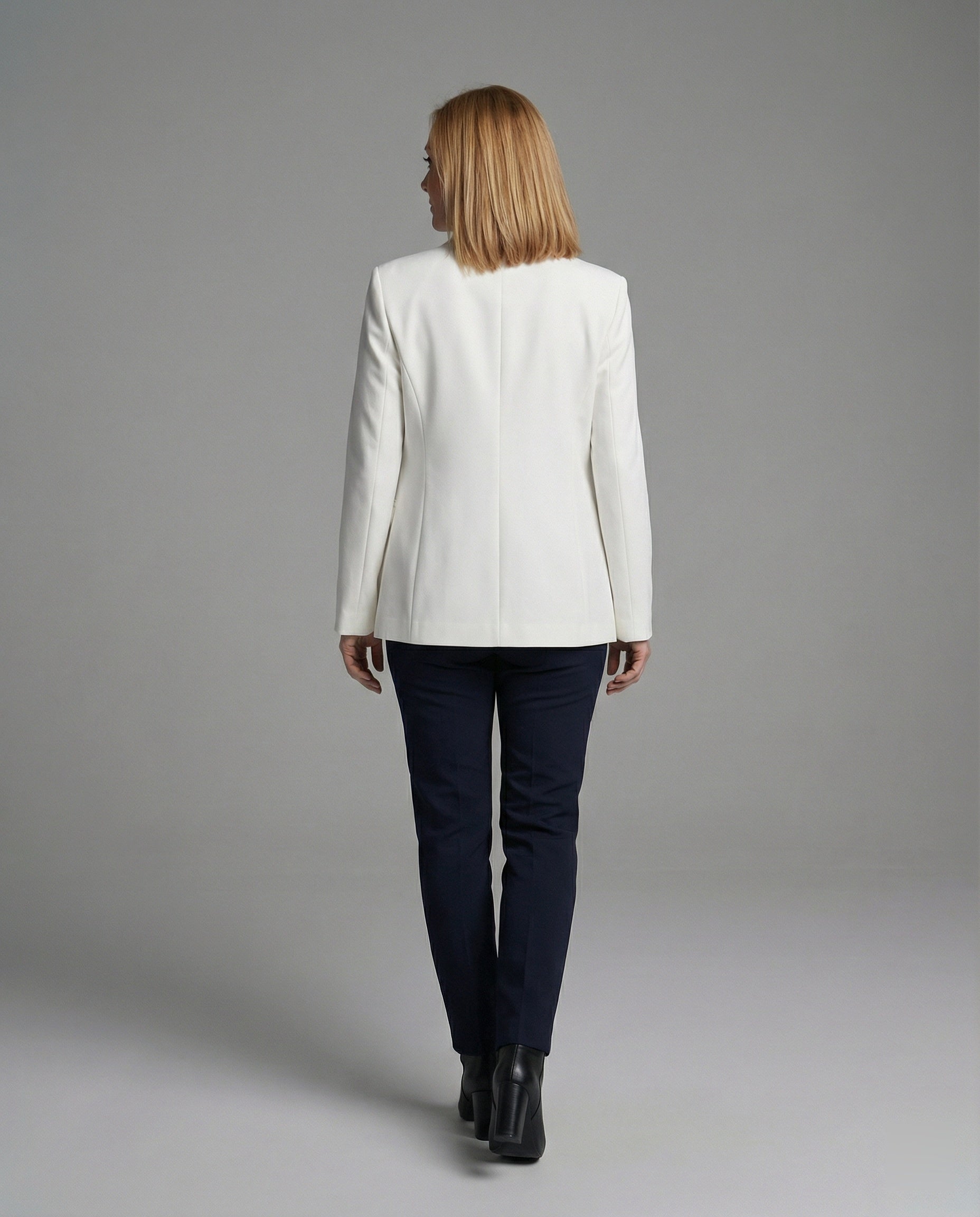 Women's elegant blazer jacket with asymmetrical cut