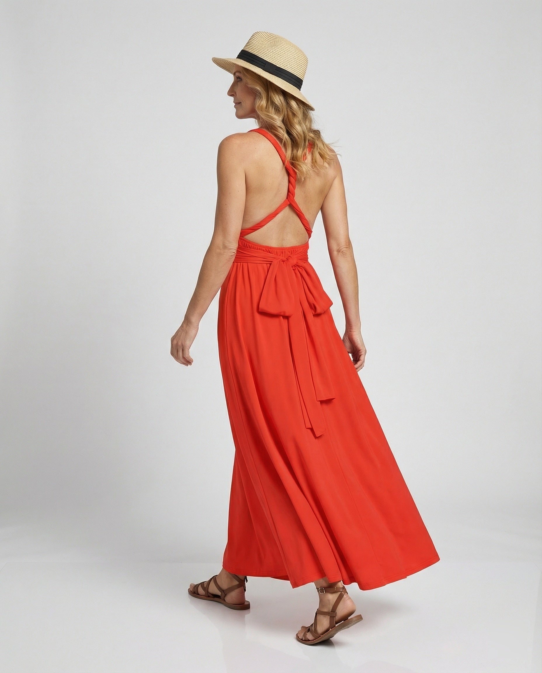 Women Maxi Dress V Neck Sleeveless