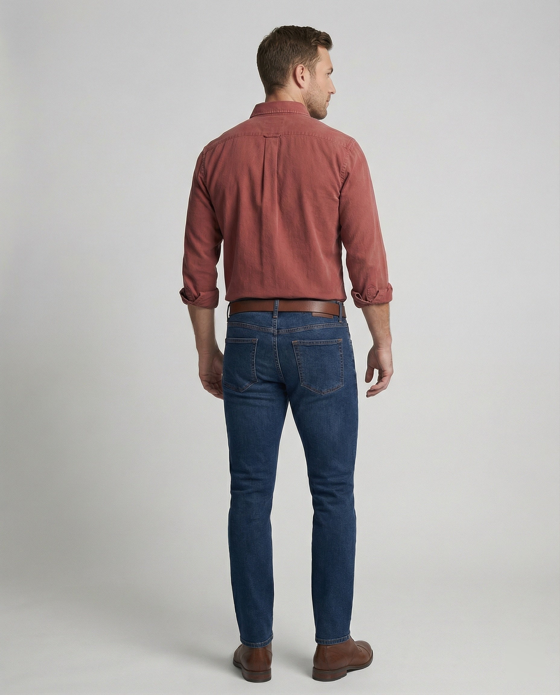 Long sleeve shirt men classic with chest pocket