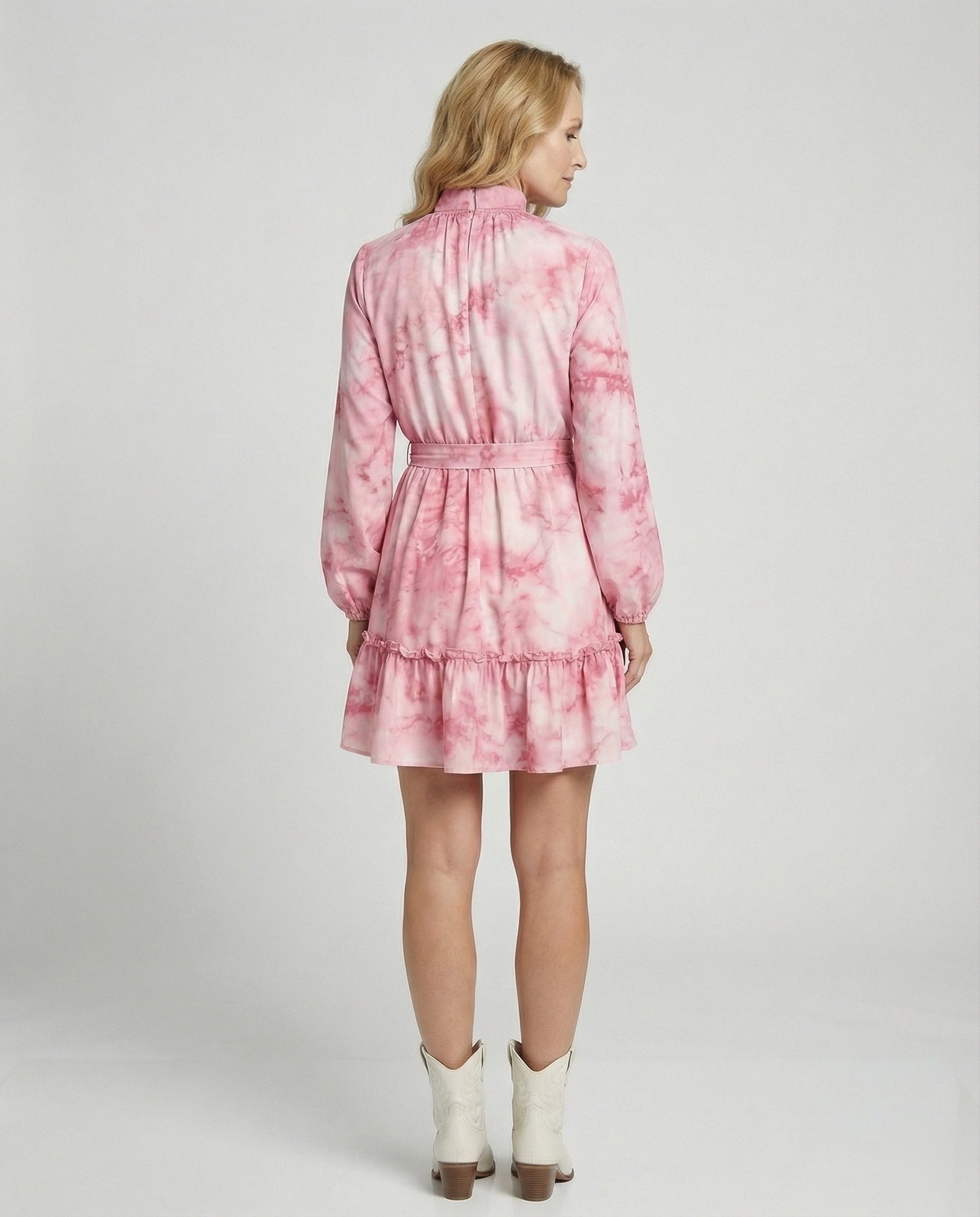 Women's casual dress mini with ruffle