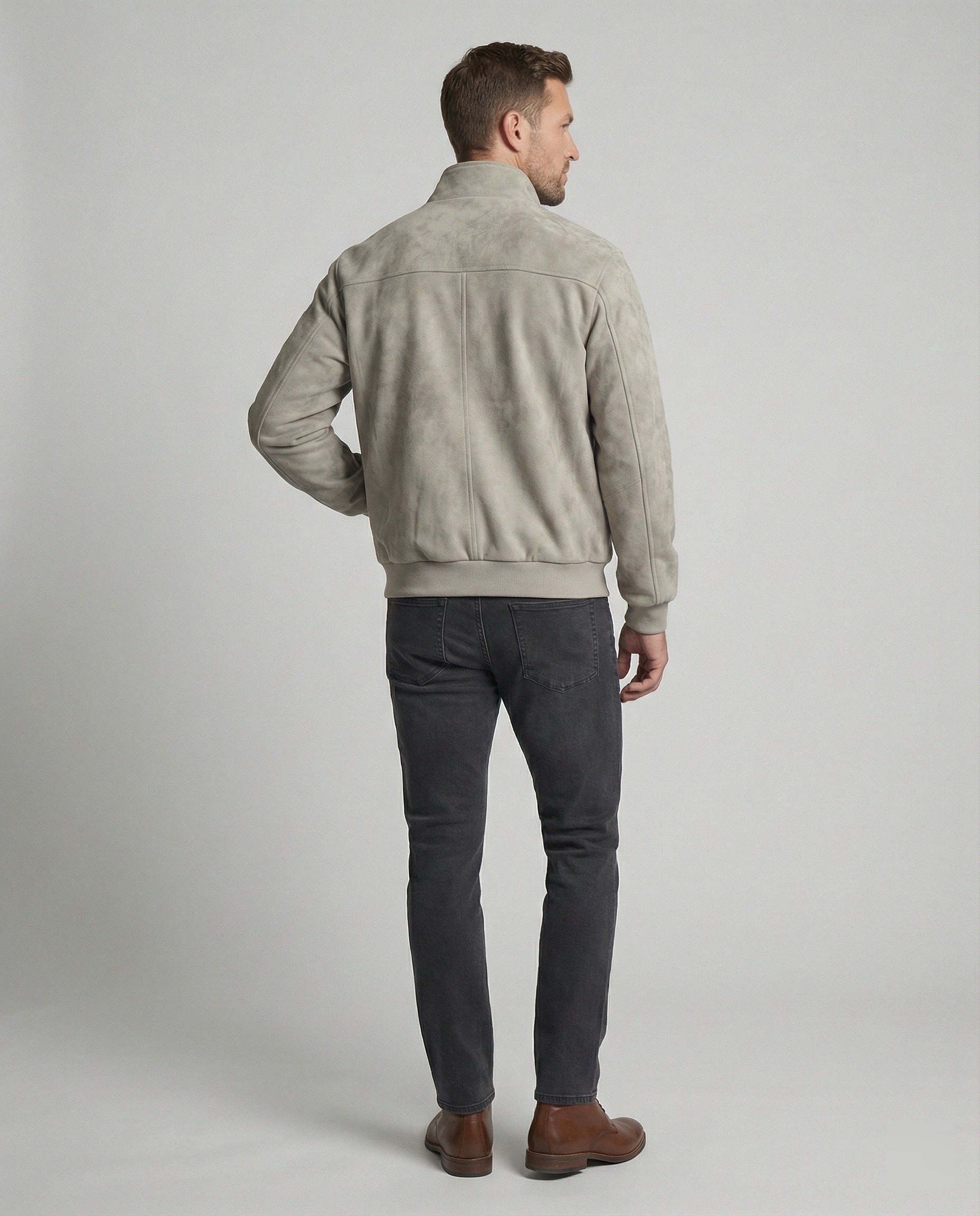 Men's Velour Short Jacket Stand Collar