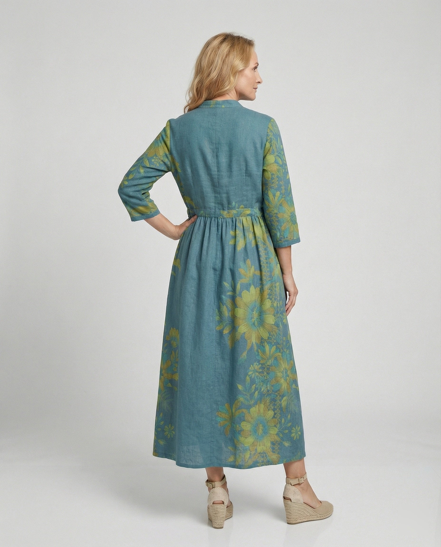 Maxi dress women casual with drawstring