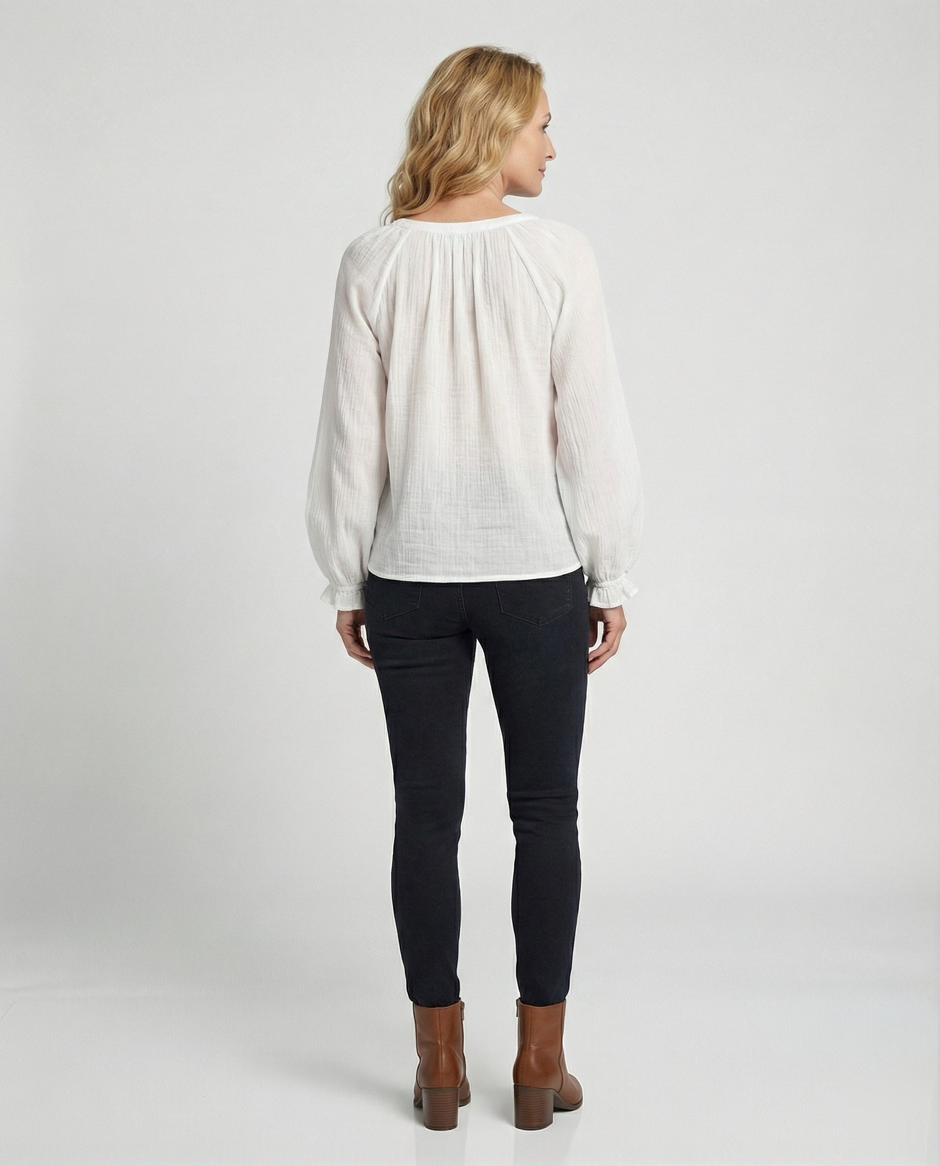 Women Boho Blouse Top with Lace Summer