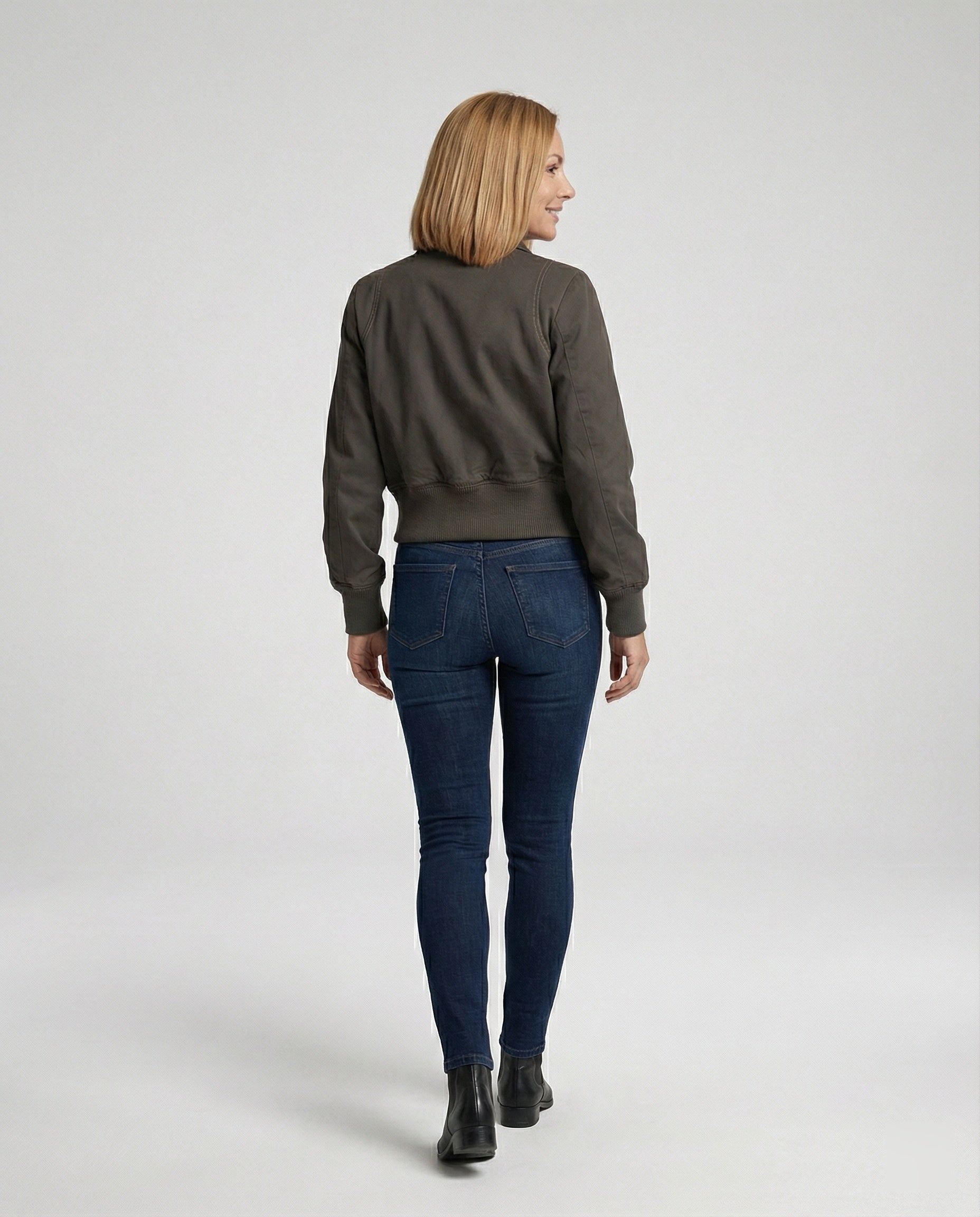 Women's Short Jacket with Zipper