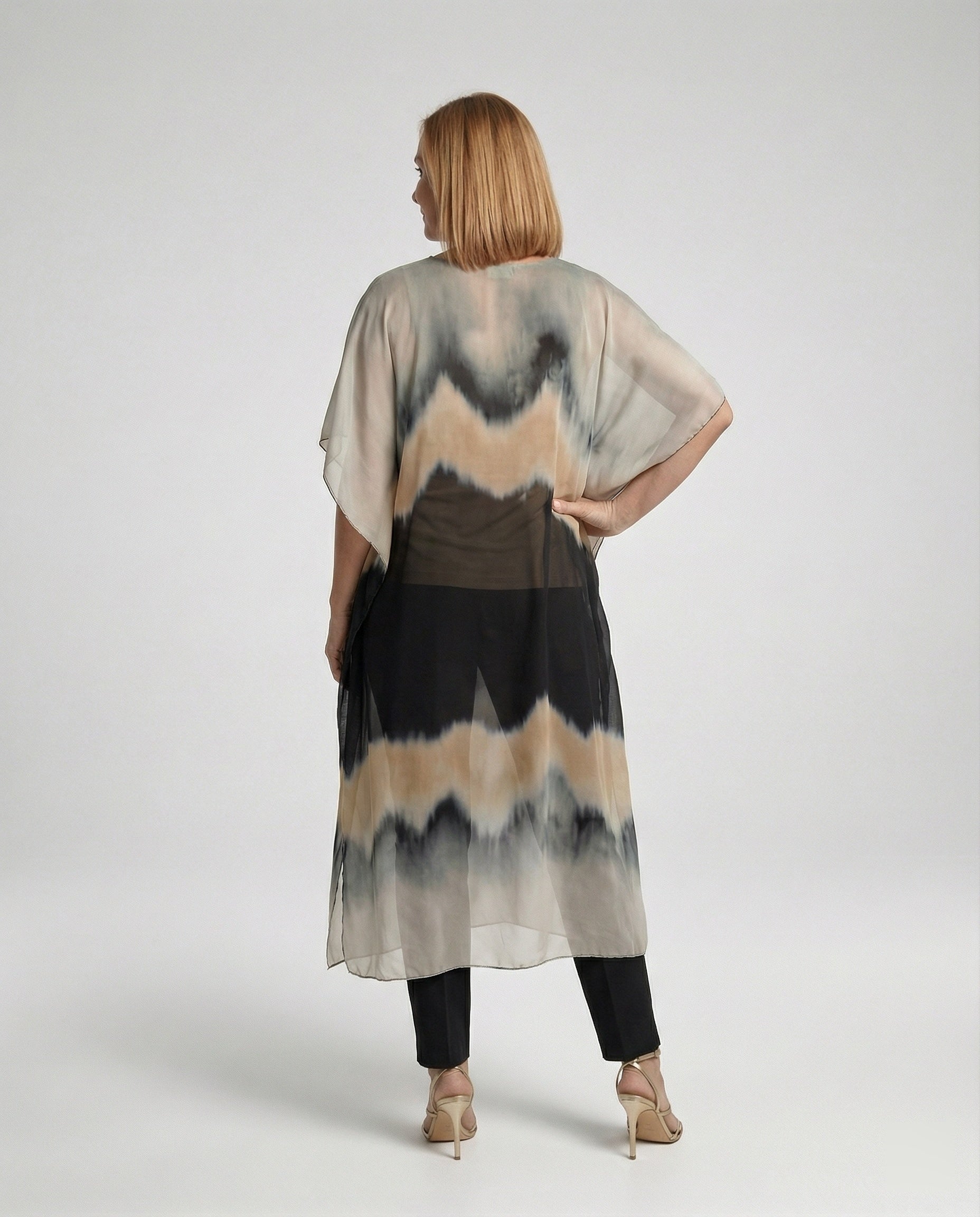 Ladies Kaftan Dress Chiffon V-Neck