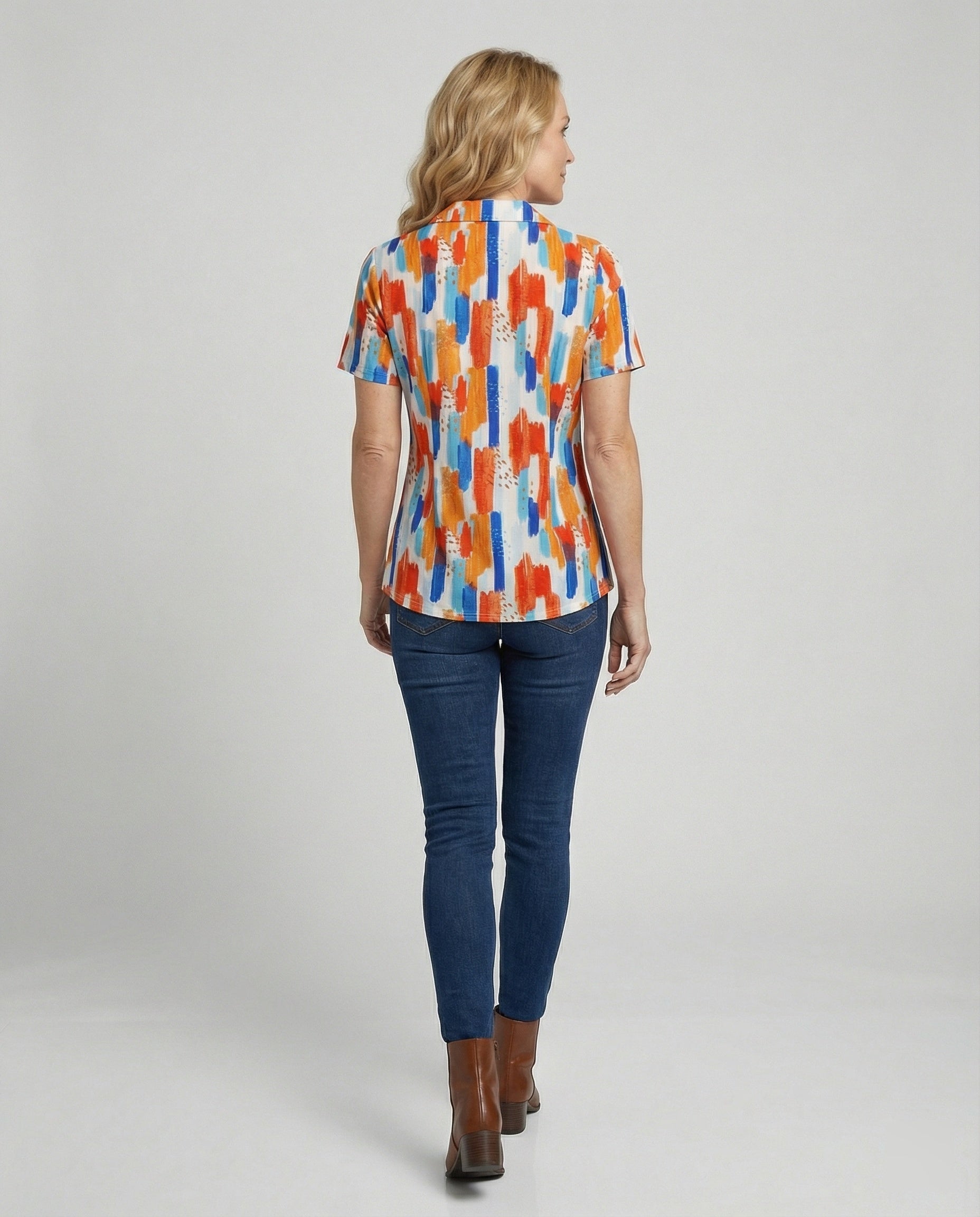 Blouse Women Short Sleeve Print
