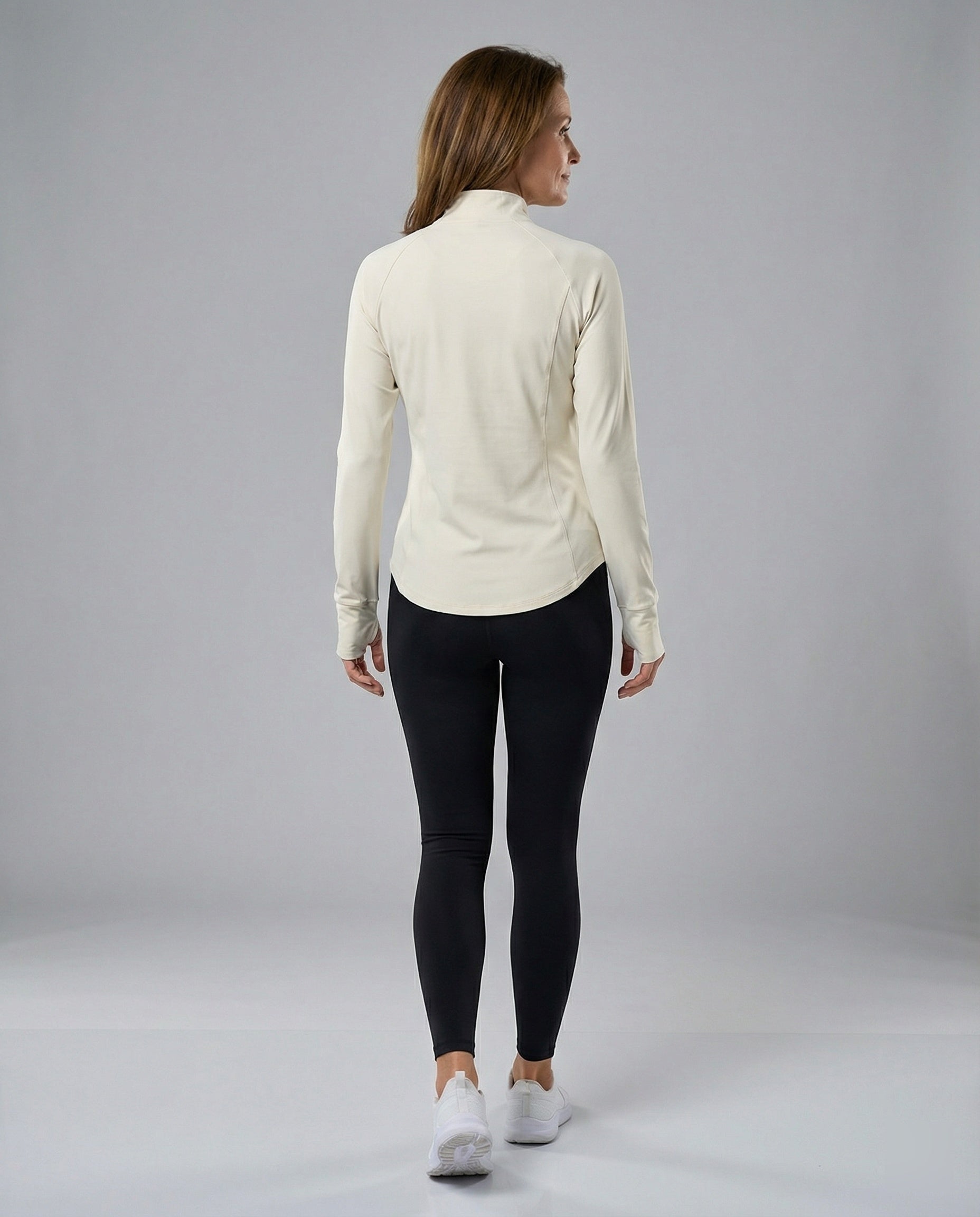 Fitted Training Jacket with Stand-Up Collar for Women